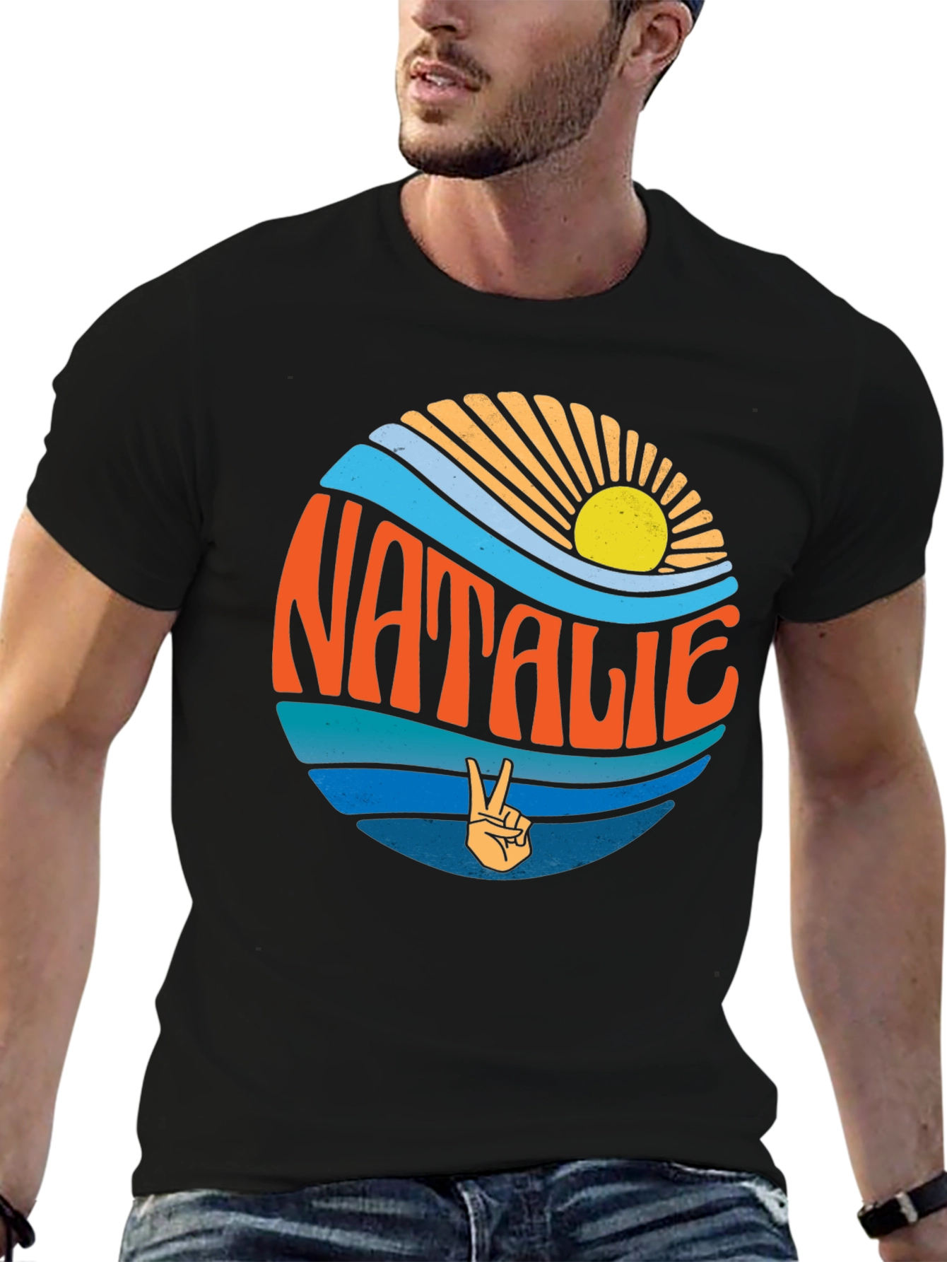 Natalie Retro Surf Style Graphic Tee