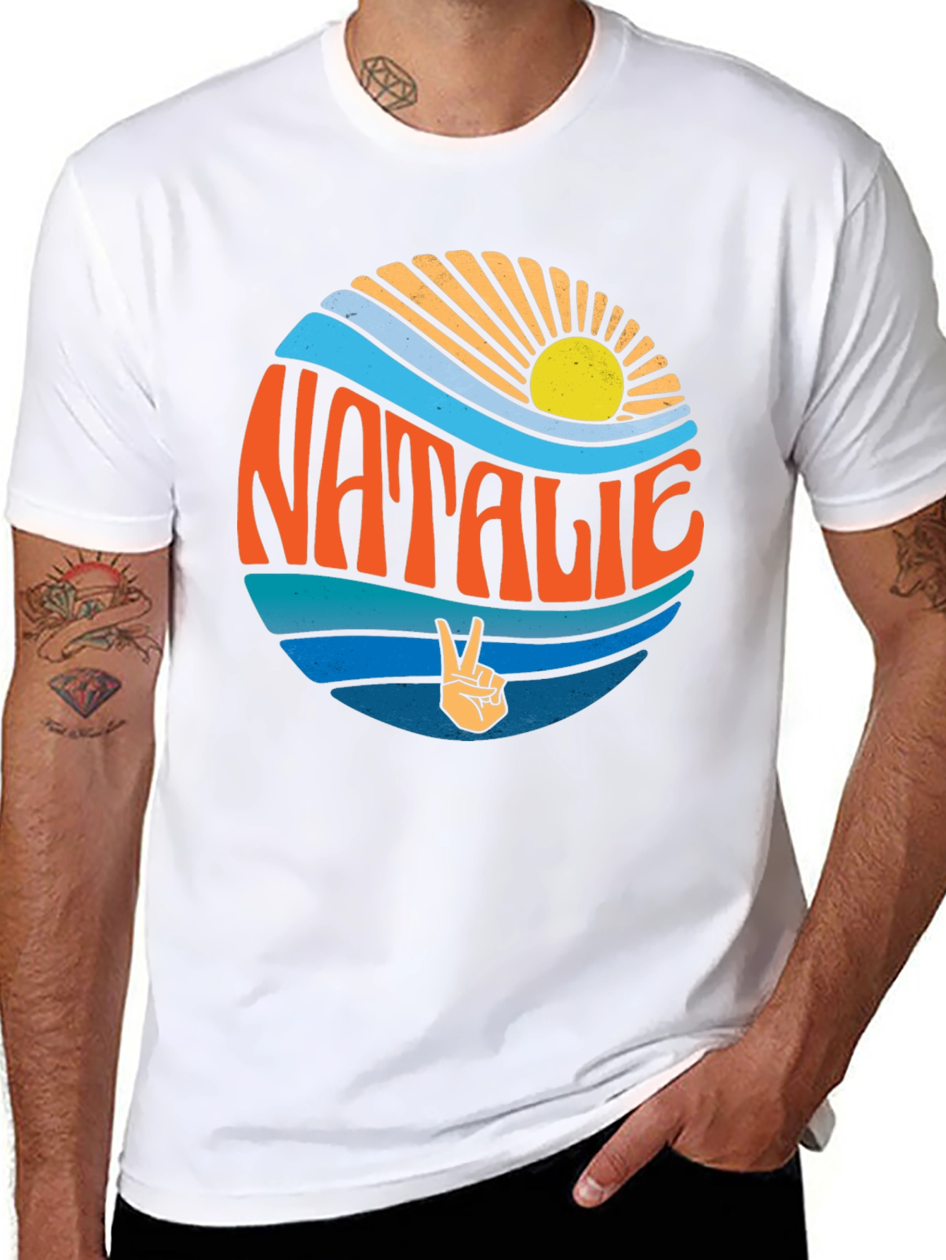 Natalie Retro Surf Style Graphic Tee