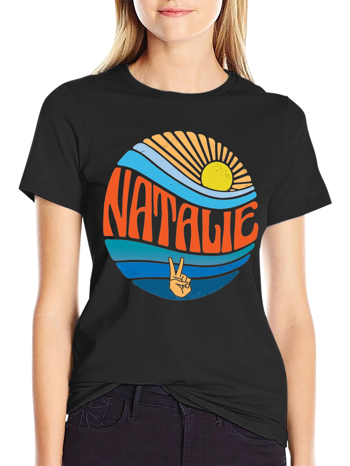 Natalie Retro Surf Style Graphic Tee