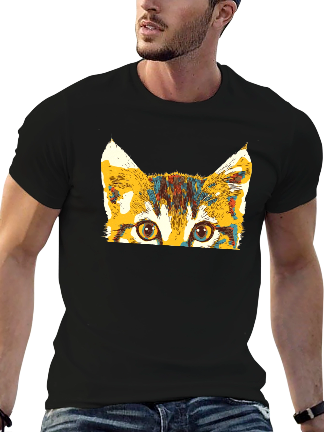 Colorful Cat Peek T-Shirt