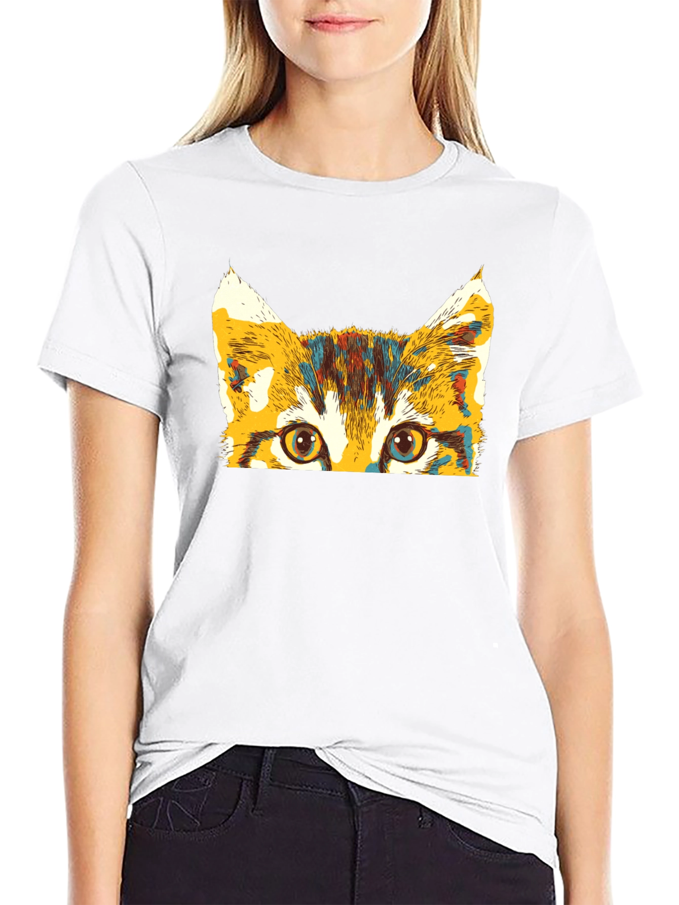 Colorful Cat Peek T-Shirt