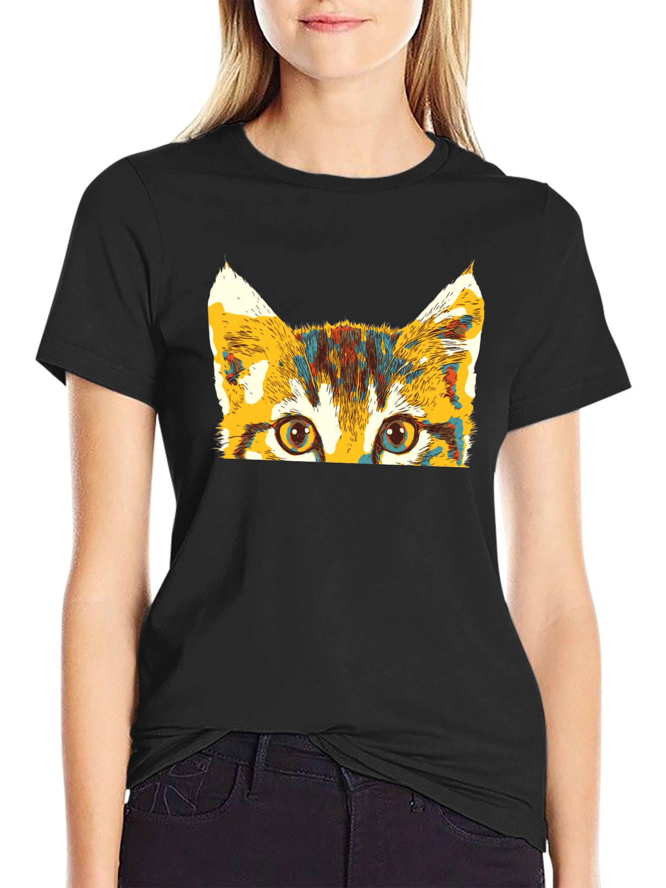 Colorful Cat Peek T-Shirt