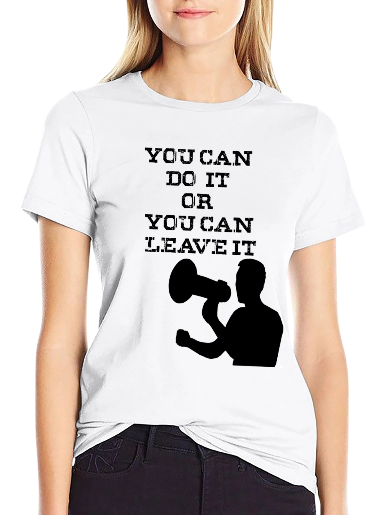 Motivational Black T-Shirt - You Can Do It!