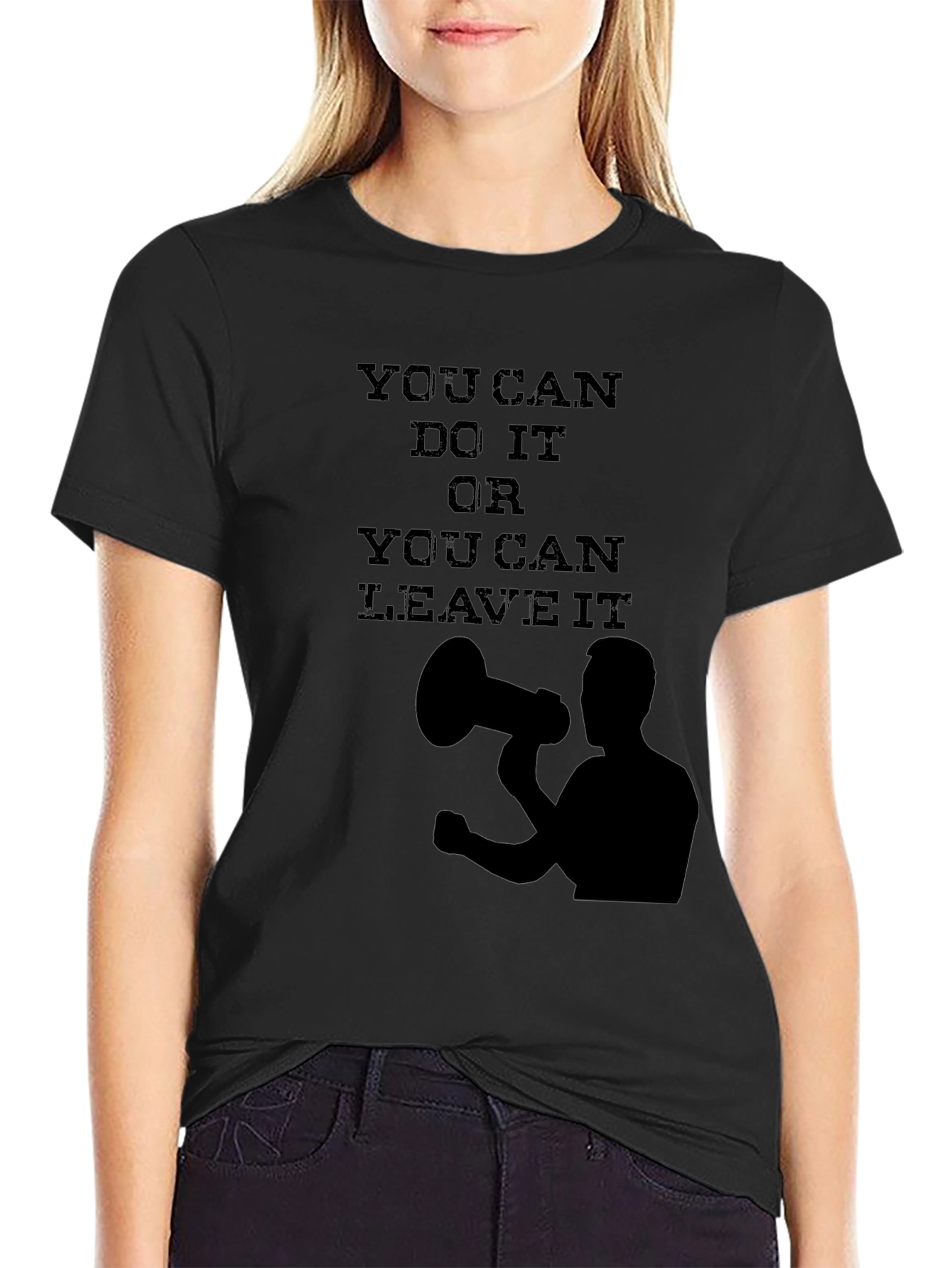 Motivational Black T-Shirt - You Can Do It!