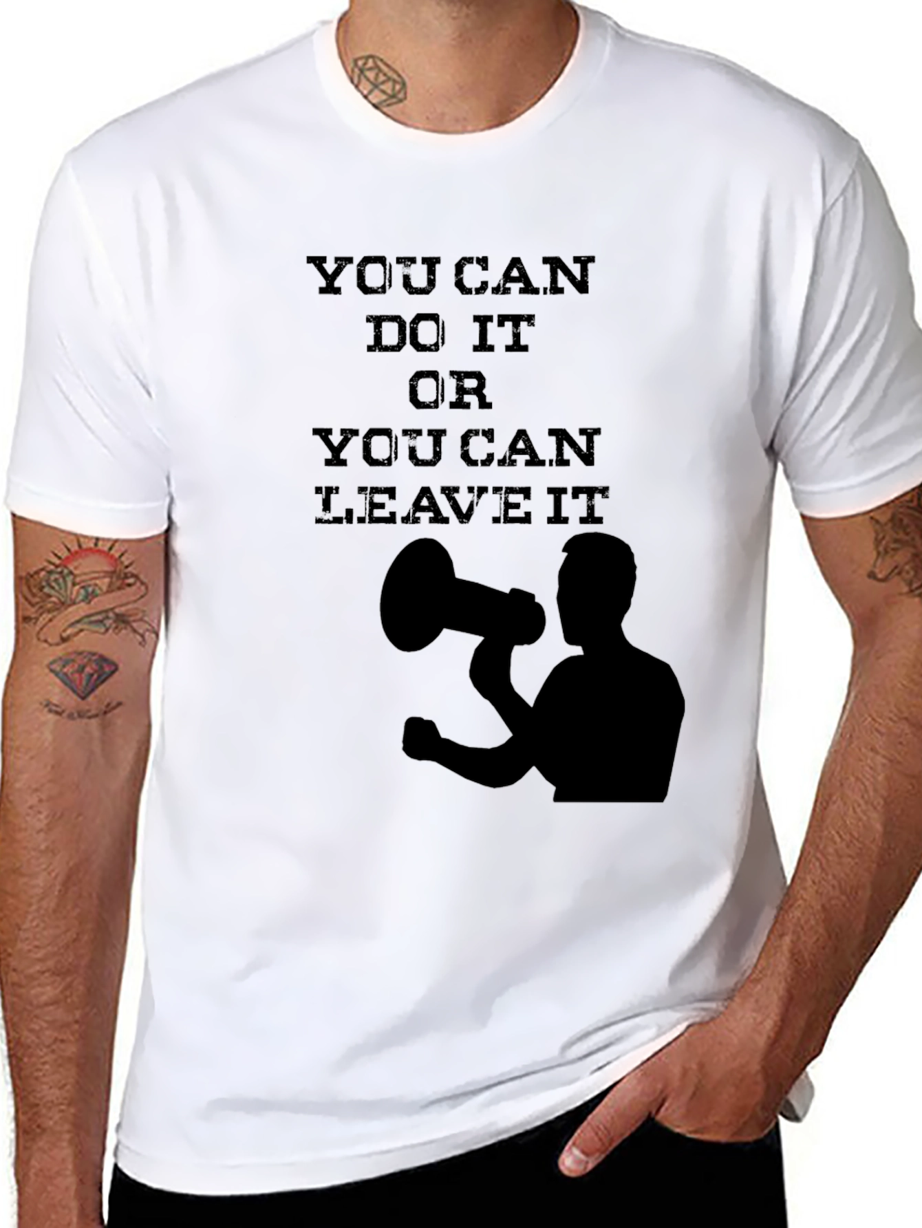 Motivational Black T-Shirt - You Can Do It!