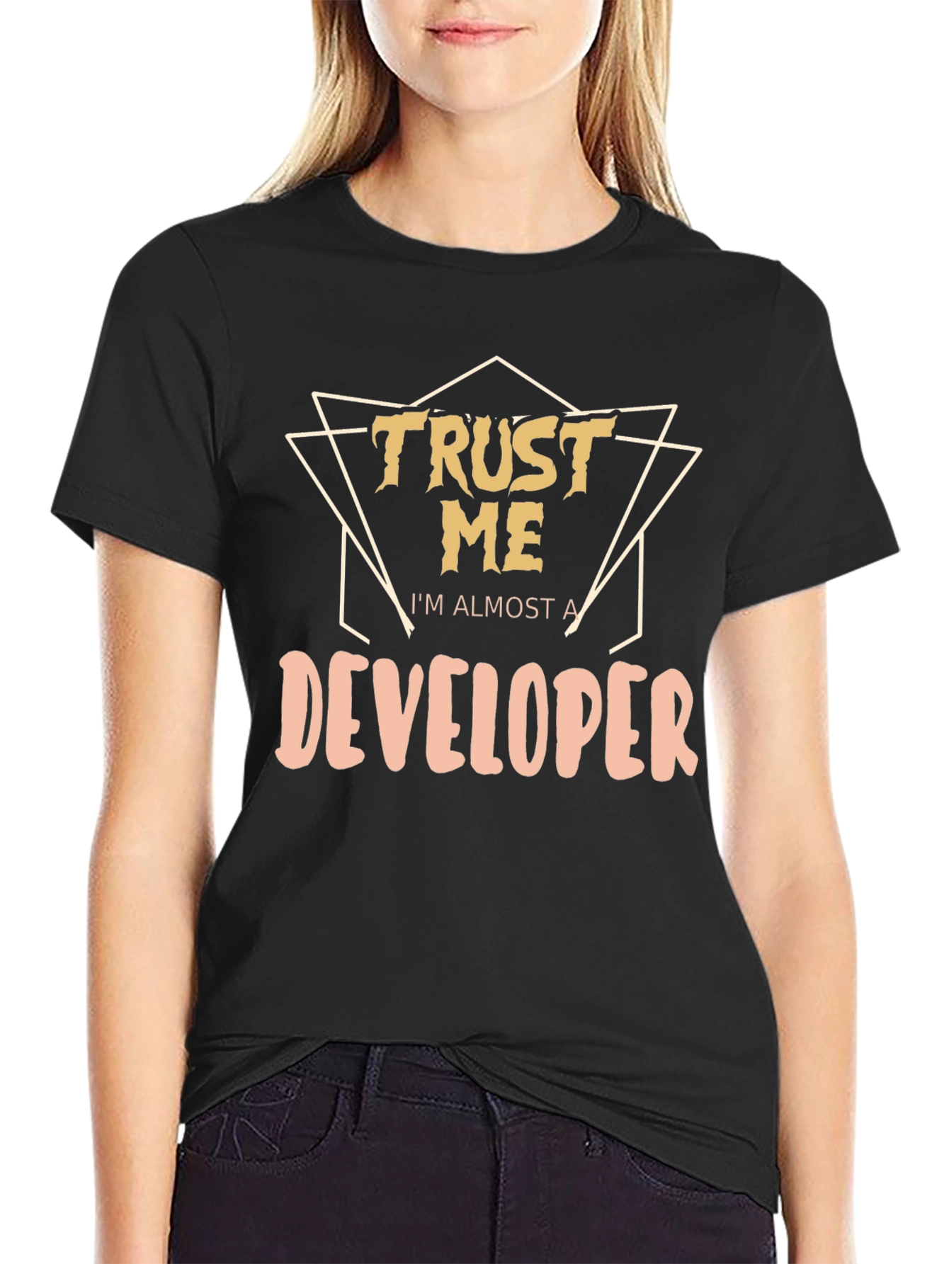 Trust Me Developer Graphic Tee - Black Cotton T-Shirt