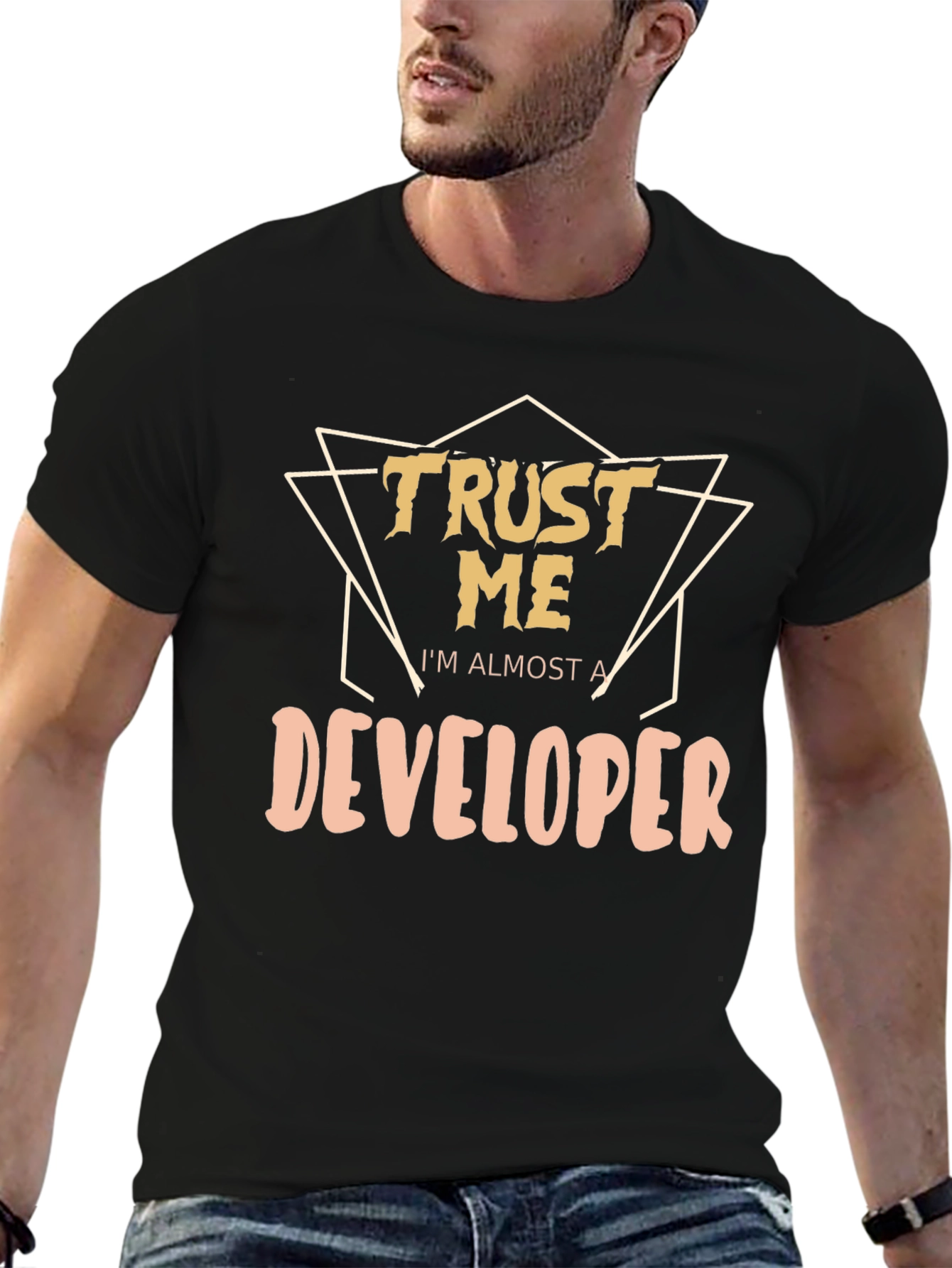 Trust Me Developer Graphic Tee - Black Cotton T-Shirt