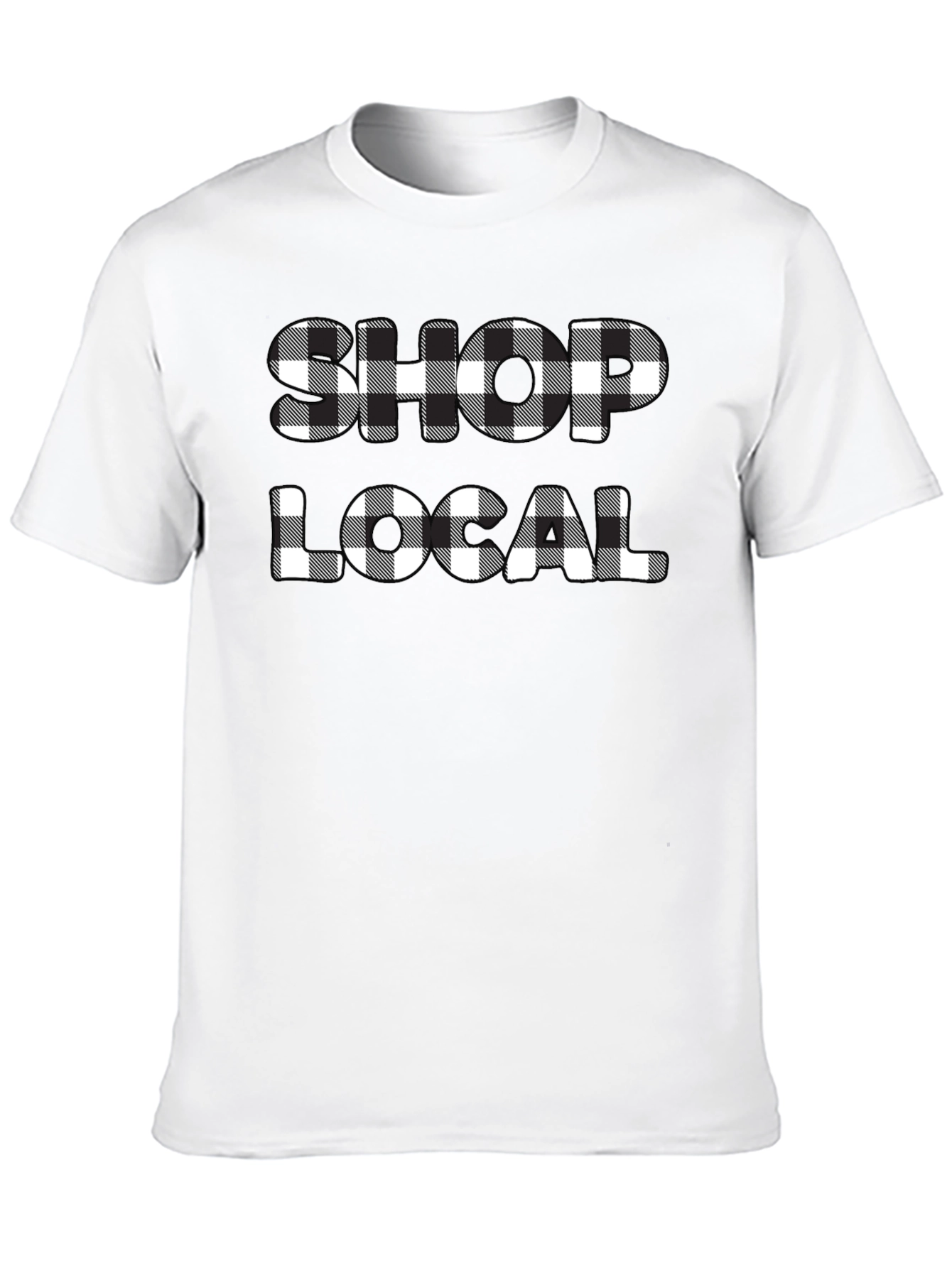 Shop Local Buffalo Plaid Graphic Tee