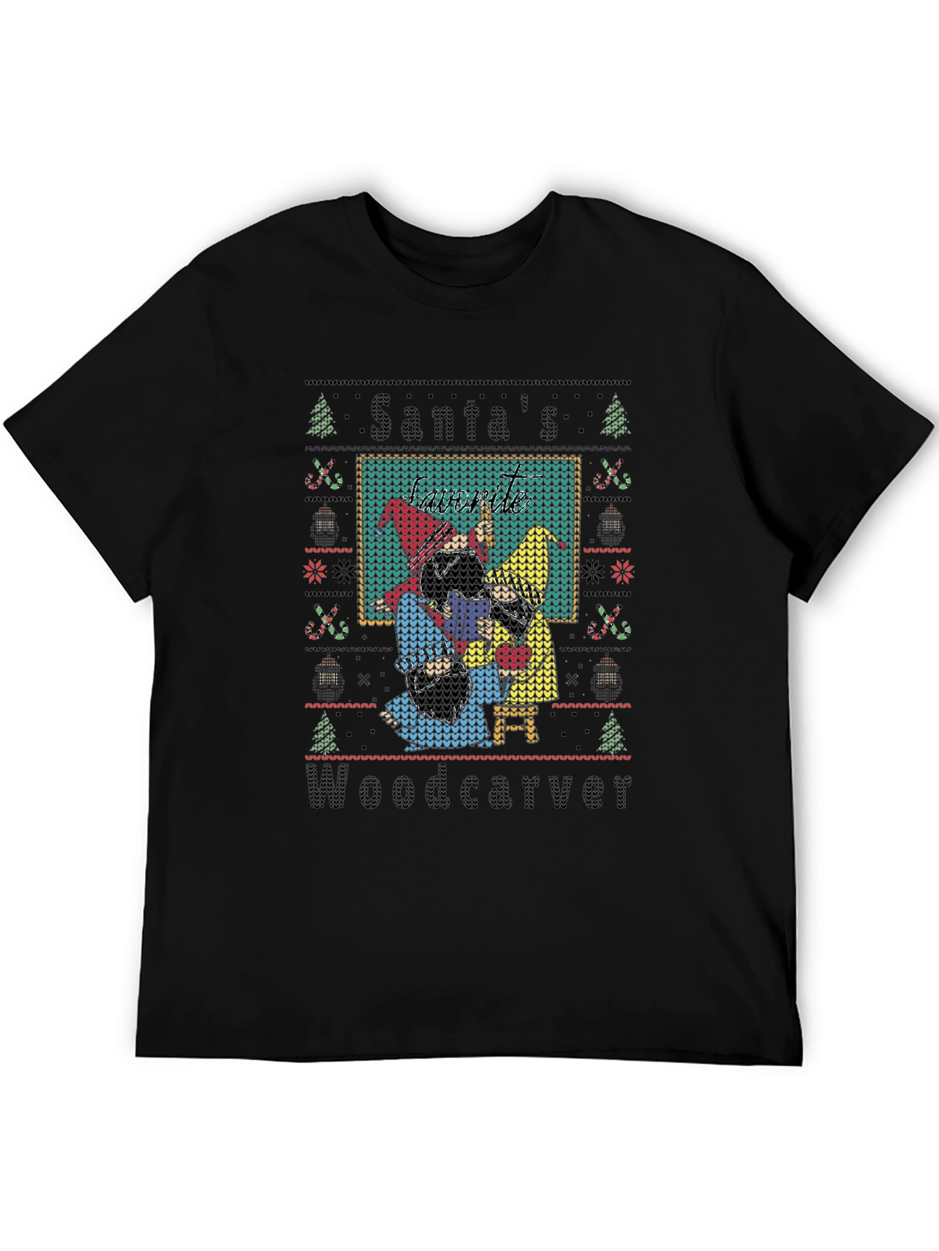 Santas Woodcarver Christmas T-Shirt