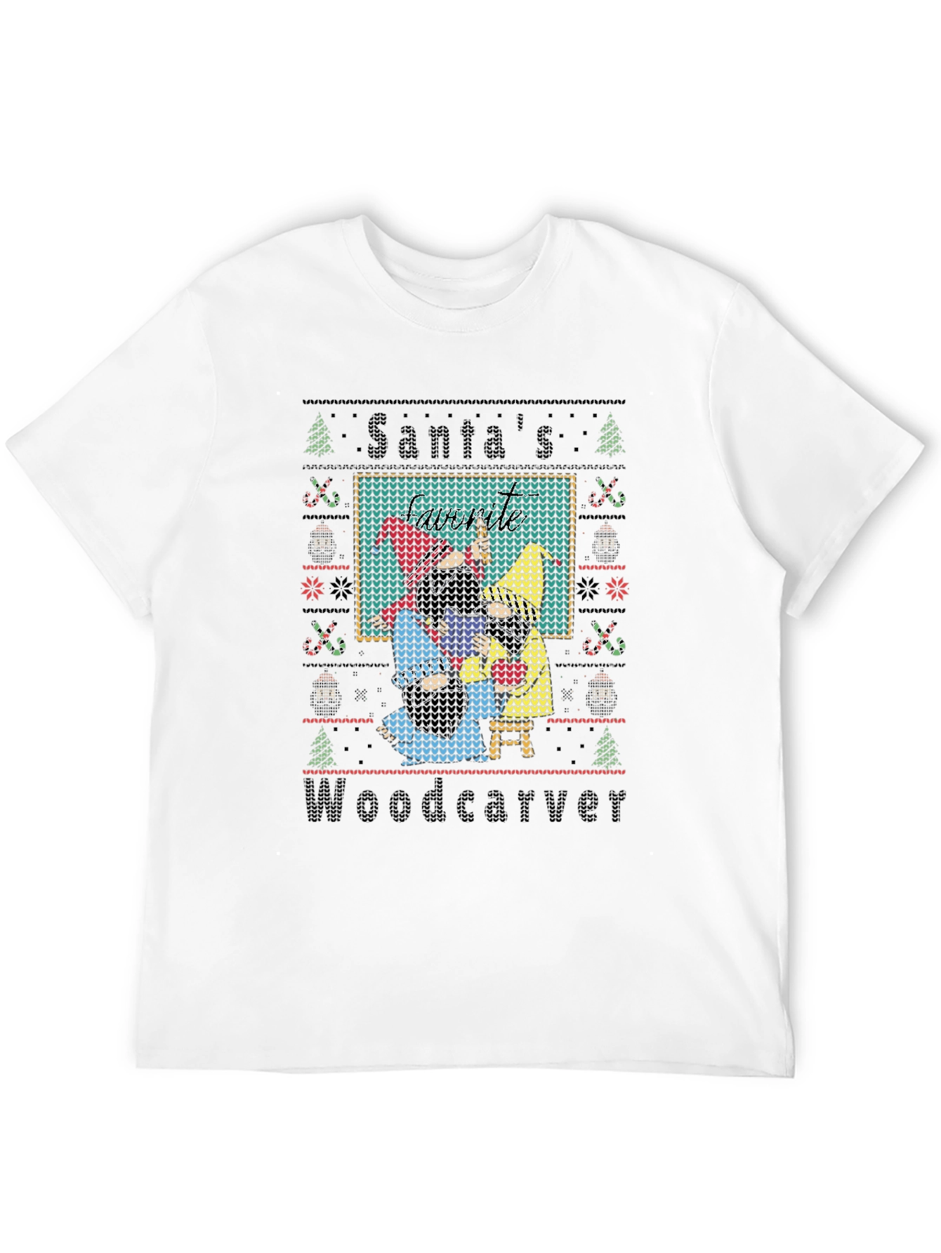Santas Woodcarver Christmas T-Shirt