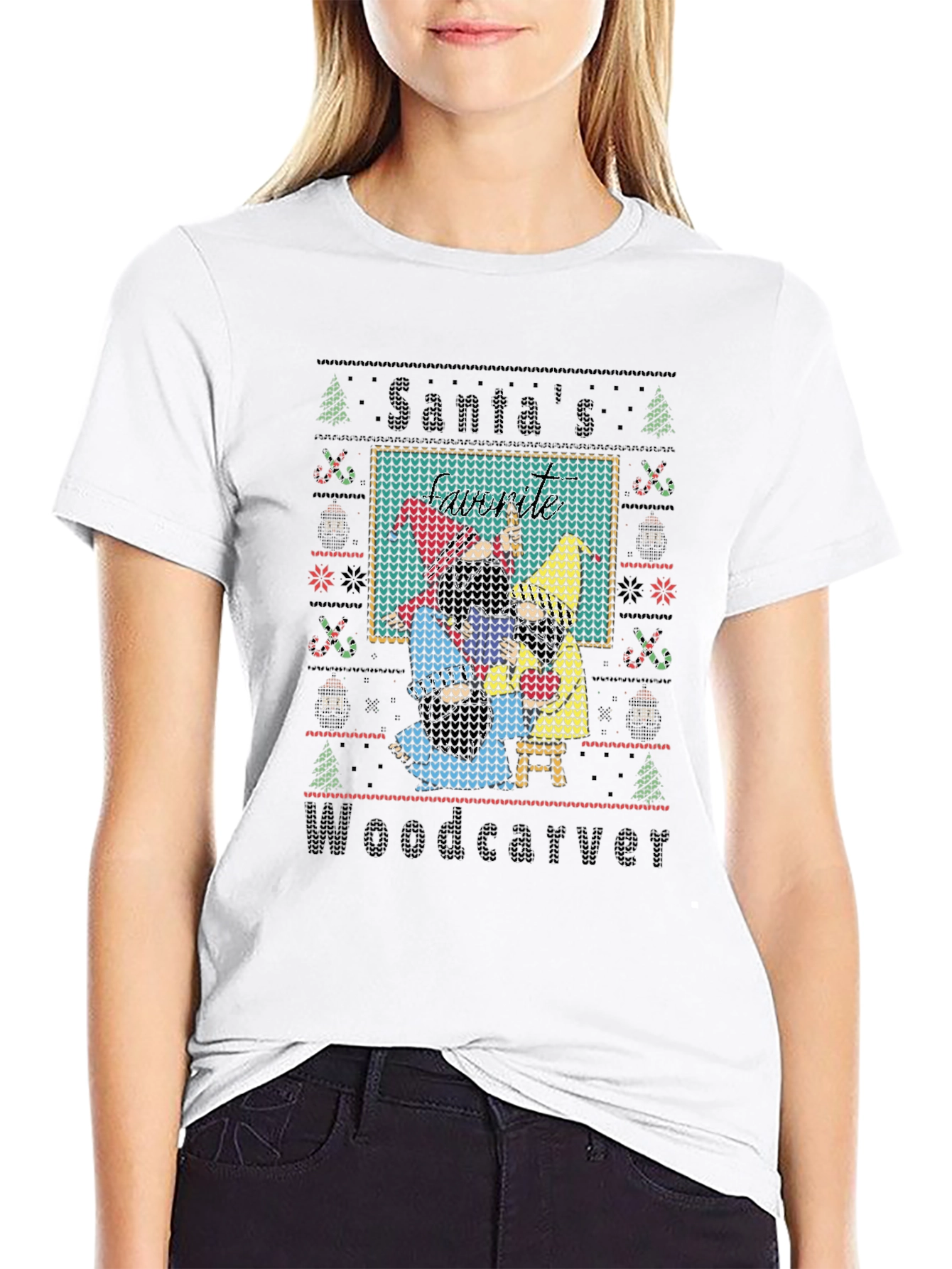 Santas Woodcarver Christmas T-Shirt