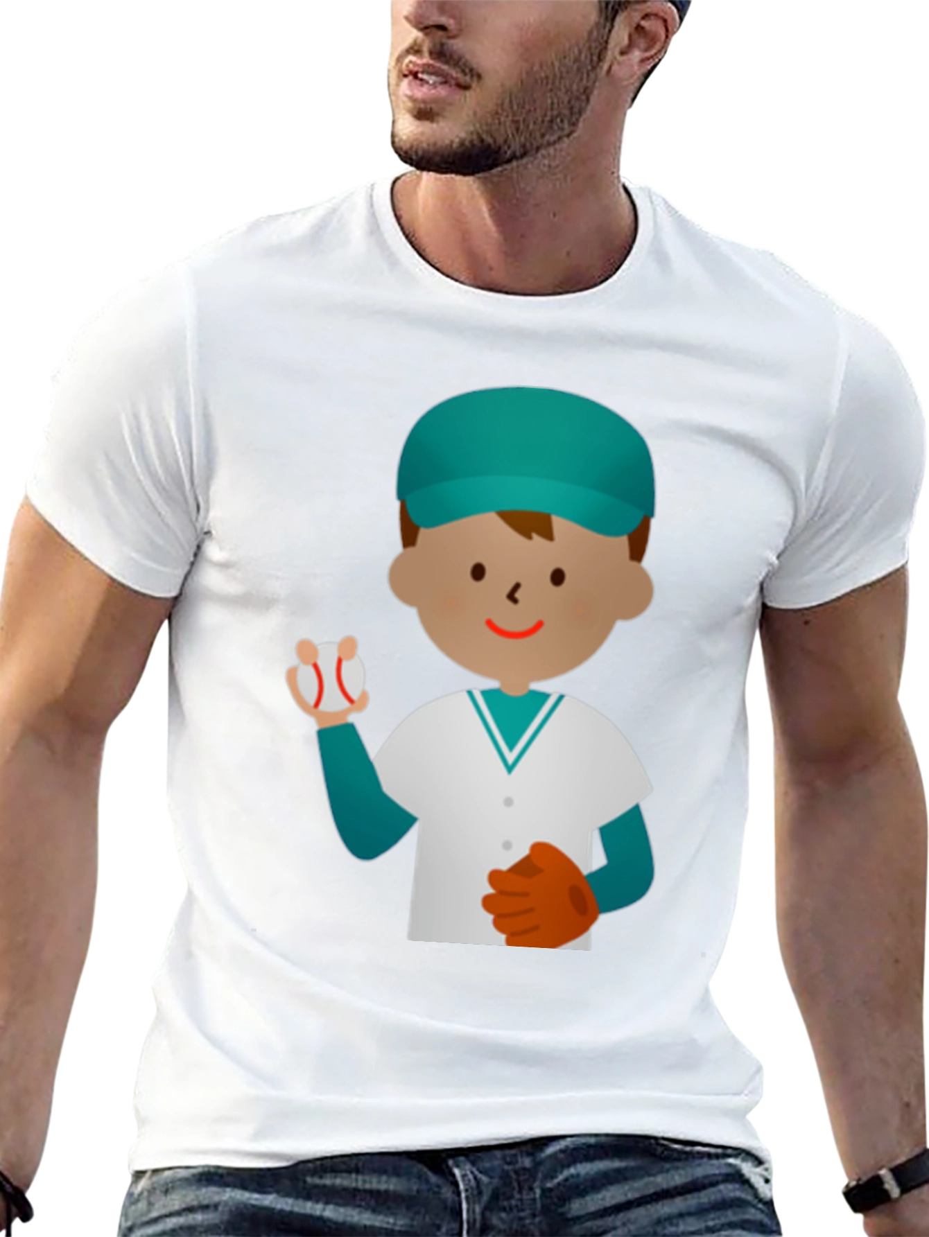 Baseball Player Graphic T-Shirt - Fun Casual Tee