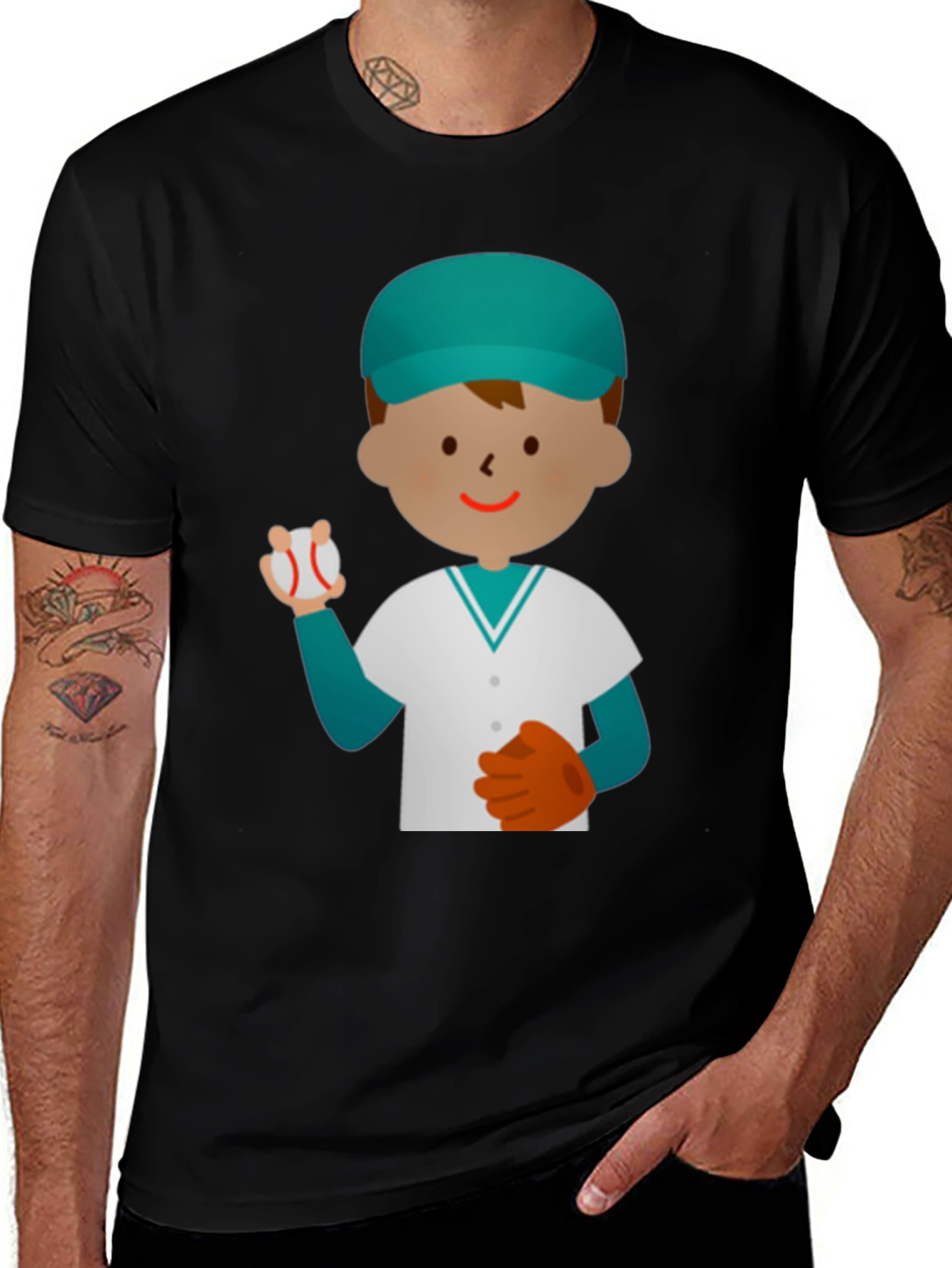 Baseball Player Graphic T-Shirt - Fun Casual Tee