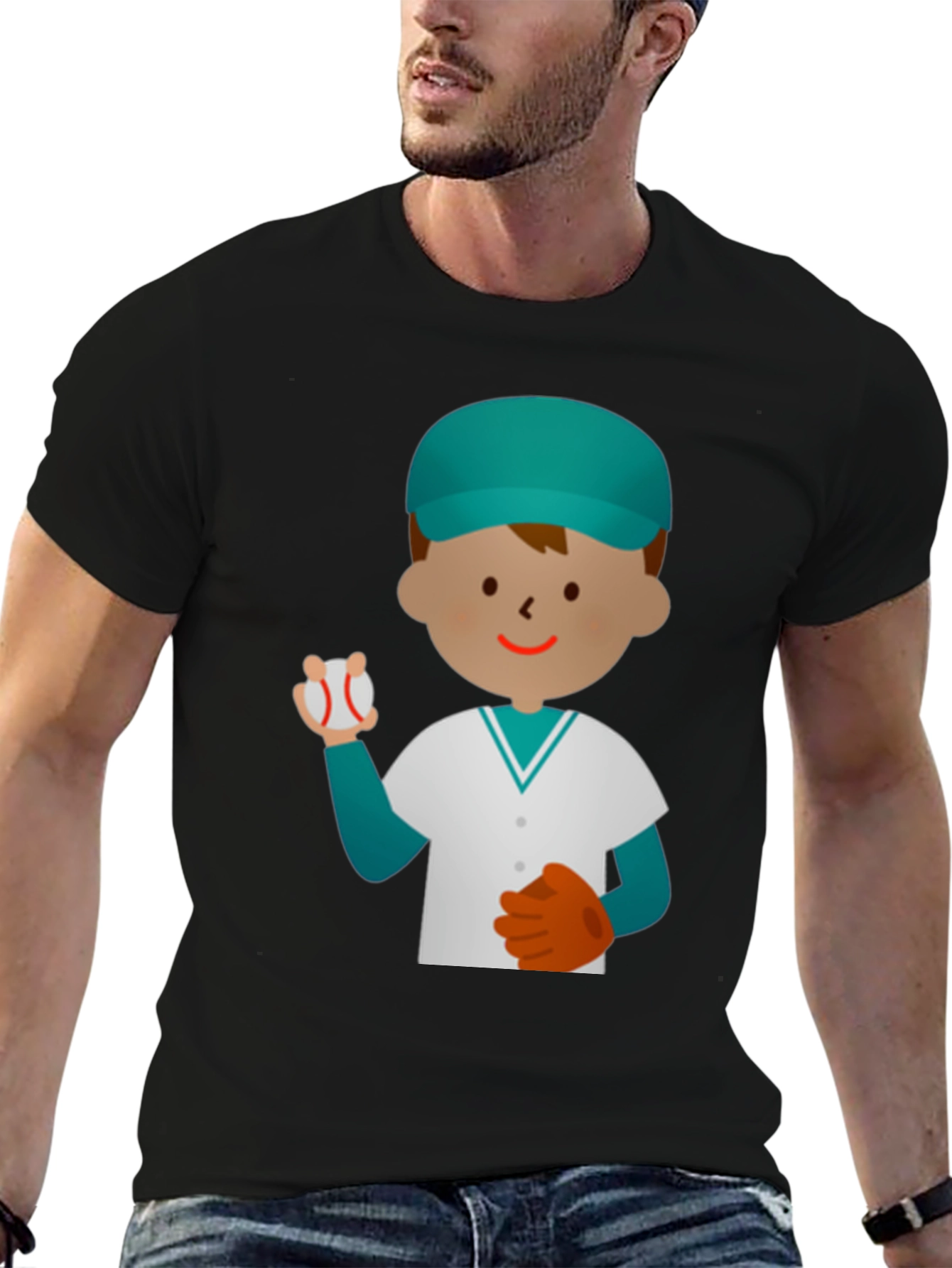 Baseball Player Graphic T-Shirt - Fun Casual Tee
