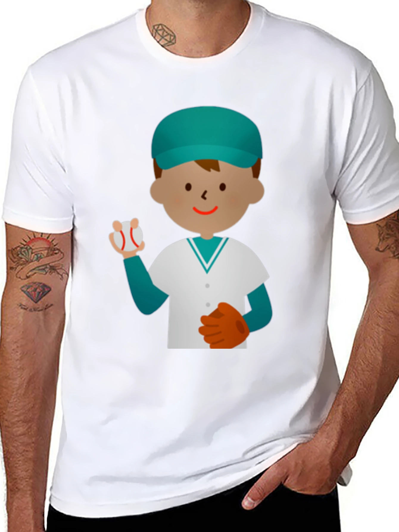 Baseball Player Graphic T-Shirt - Fun Casual Tee