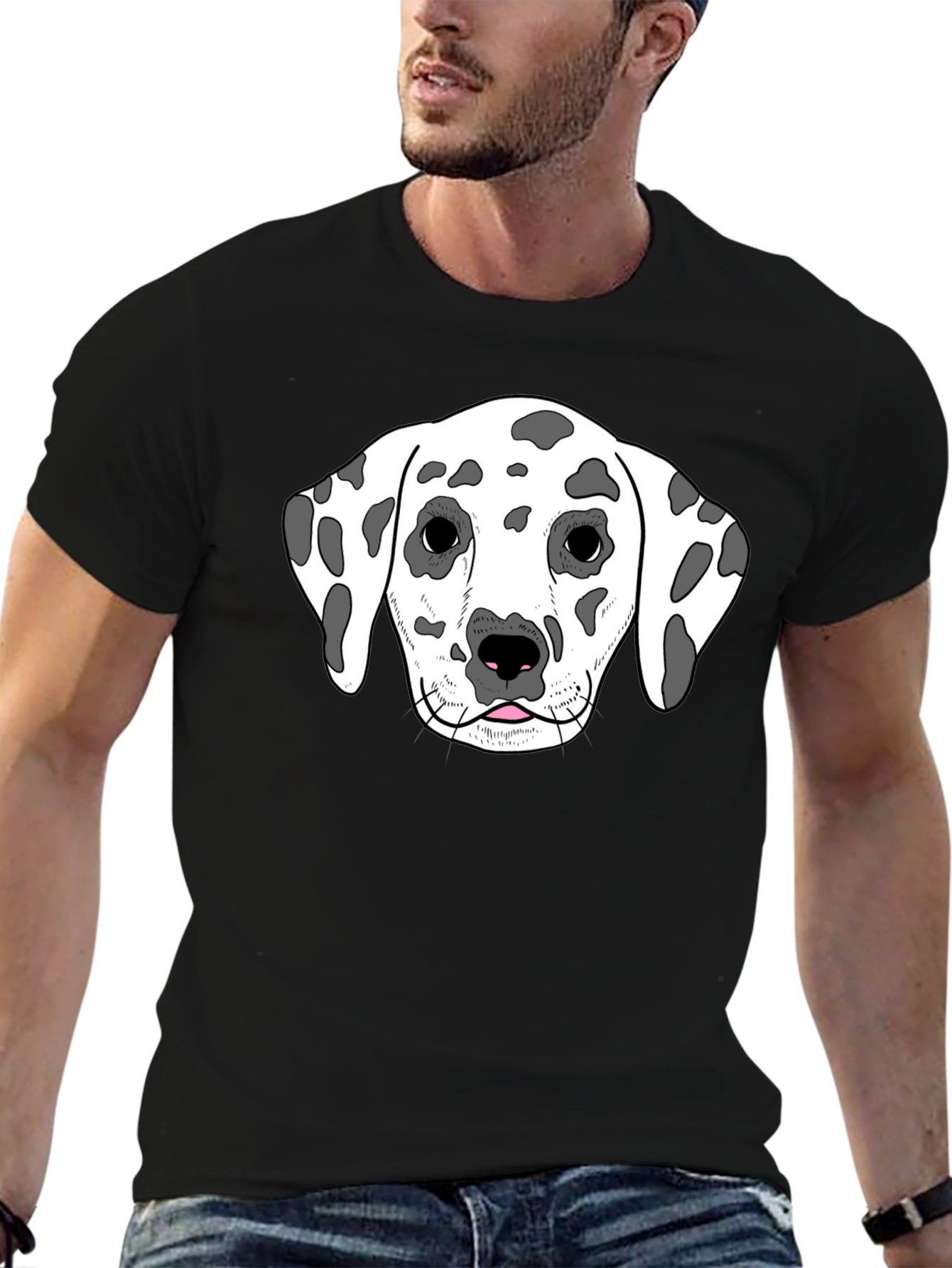 Dalmatian Dog Graphic Tee - Unisex Black T-Shirt