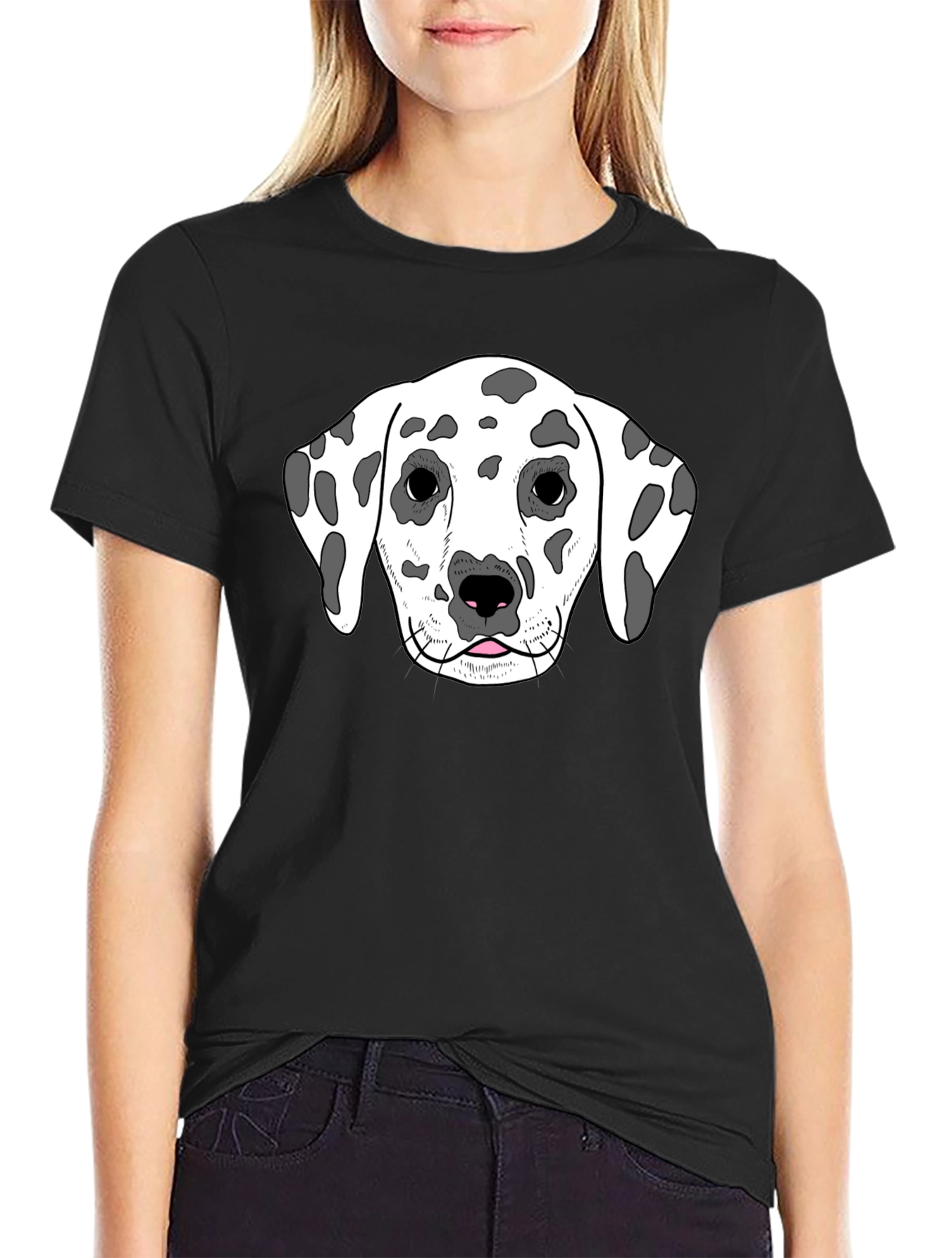 Dalmatian Dog Graphic Tee - Unisex Black T-Shirt