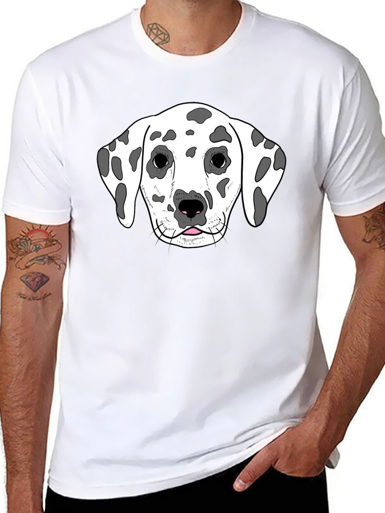 Dalmatian Dog Graphic Tee - Unisex Black T-Shirt