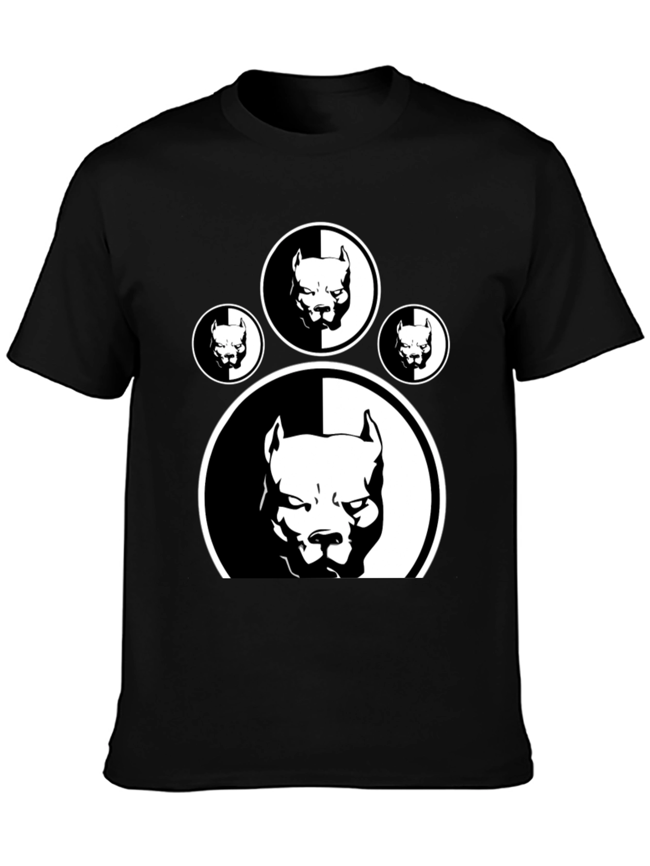 Pitbull Paw Print Graphic T-Shirt