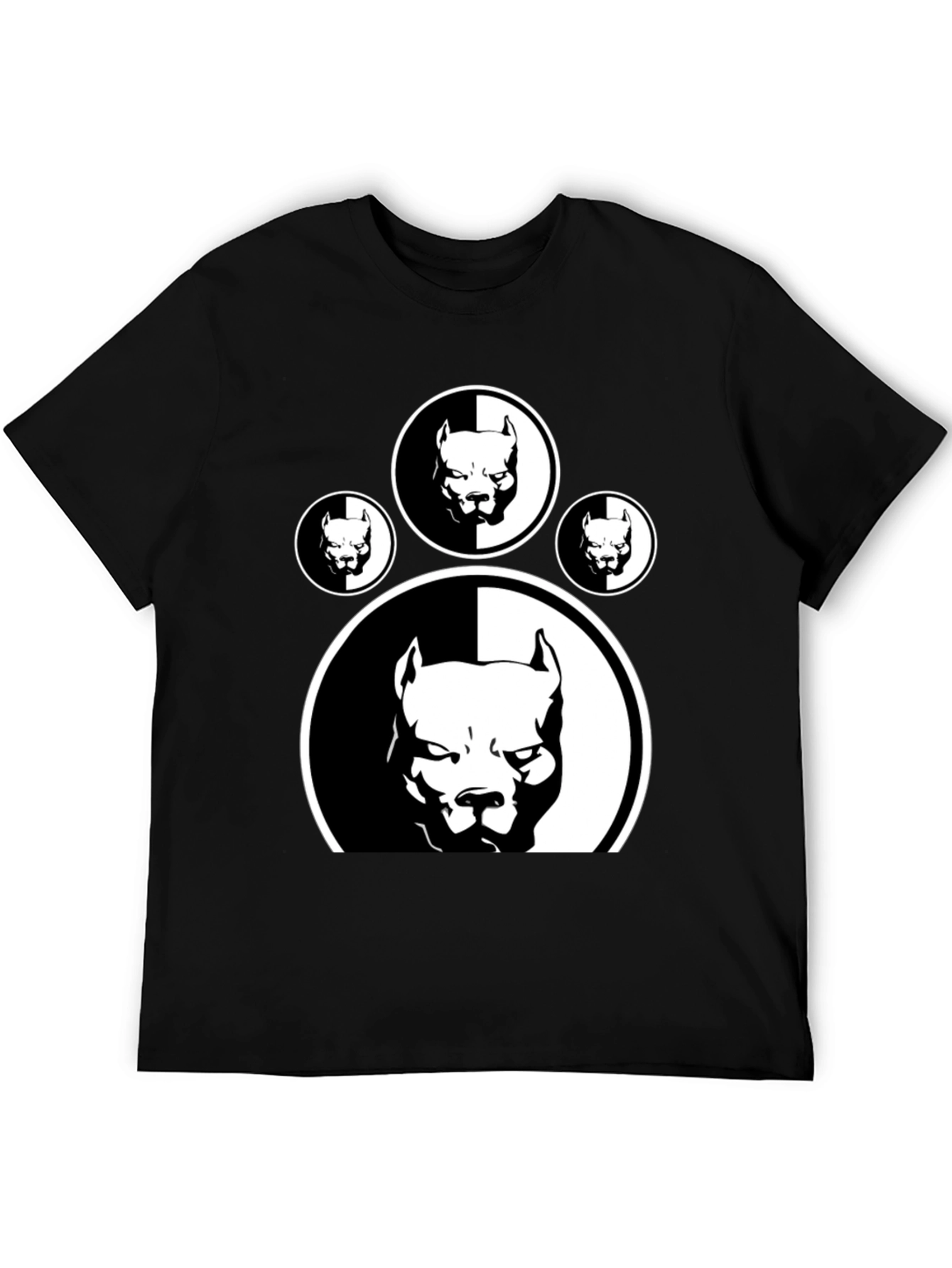 Pitbull Paw Print Graphic T-Shirt