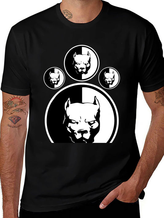 Pitbull Paw Print Graphic T-Shirt