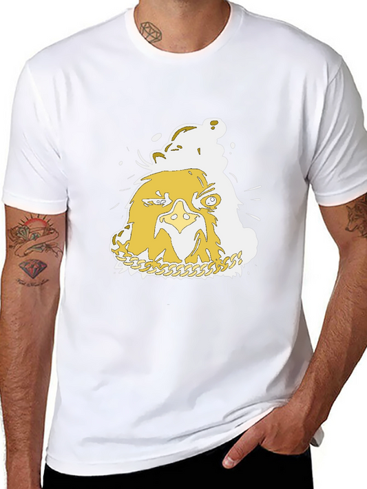 Gold Eagle Chain Graphic Black T-Shirt
