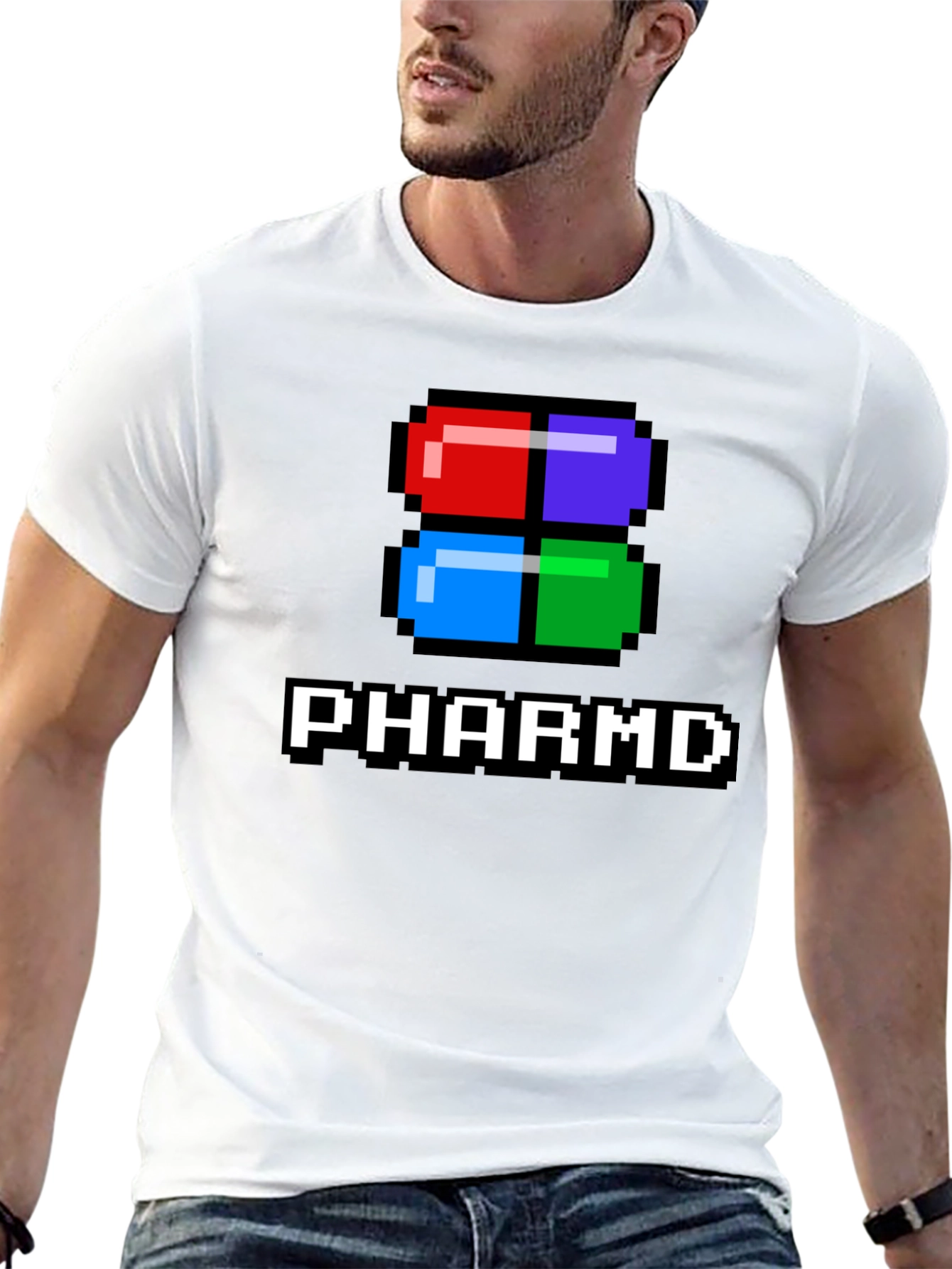 PharmD Pixel Pill Black T-Shirt