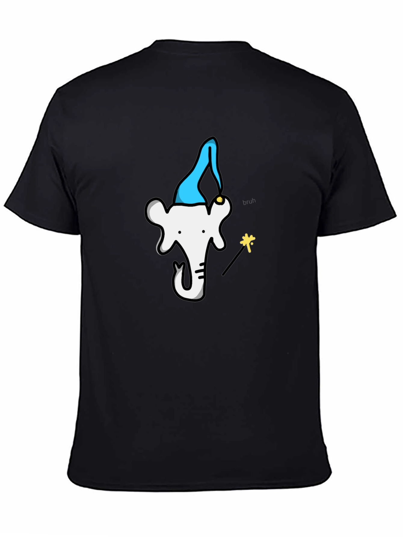 Wizard Elephant T-Shirt - Black Cotton Tee