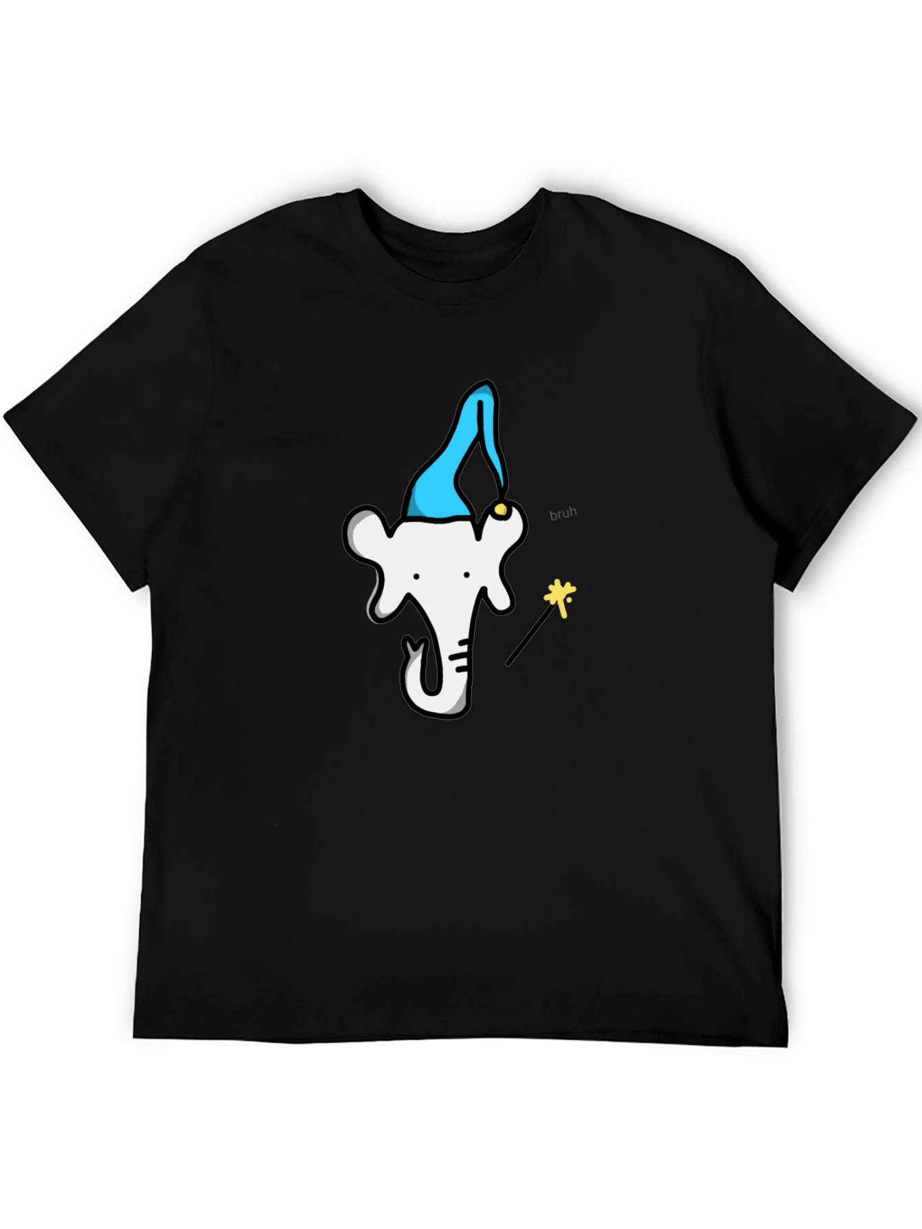 Wizard Elephant T-Shirt - Black Cotton Tee