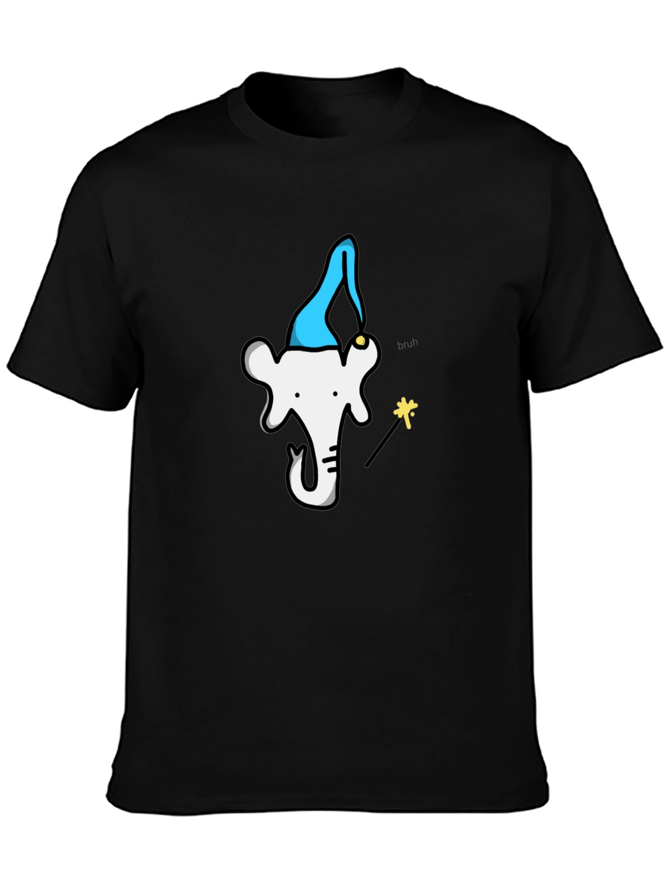 Wizard Elephant T-Shirt - Black Cotton Tee