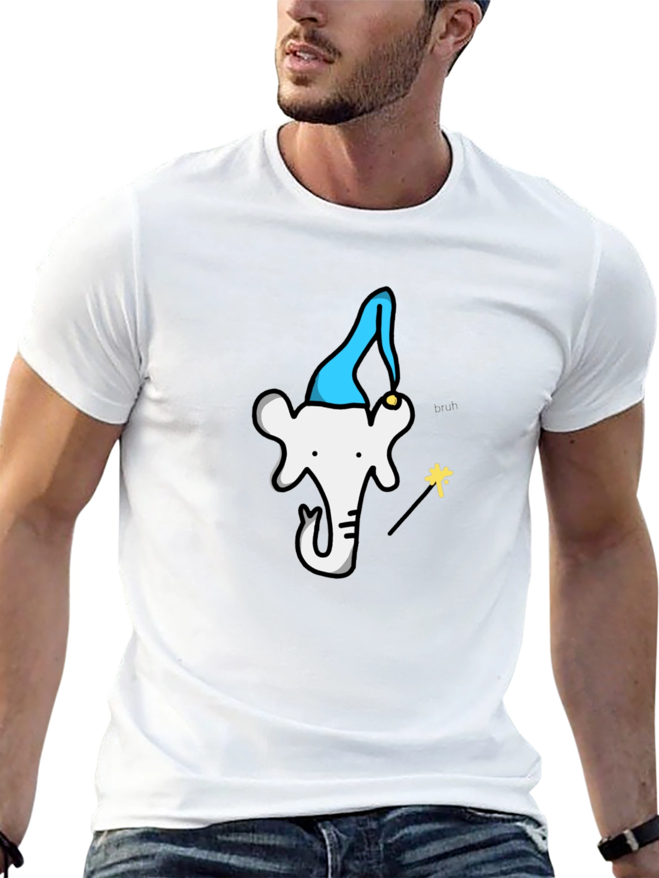 Wizard Elephant T-Shirt - Black Cotton Tee