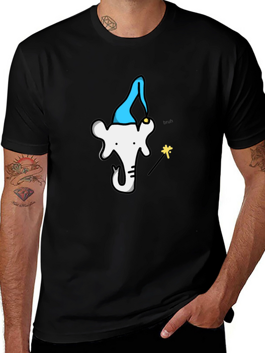 Wizard Elephant T-Shirt - Black Cotton Tee
