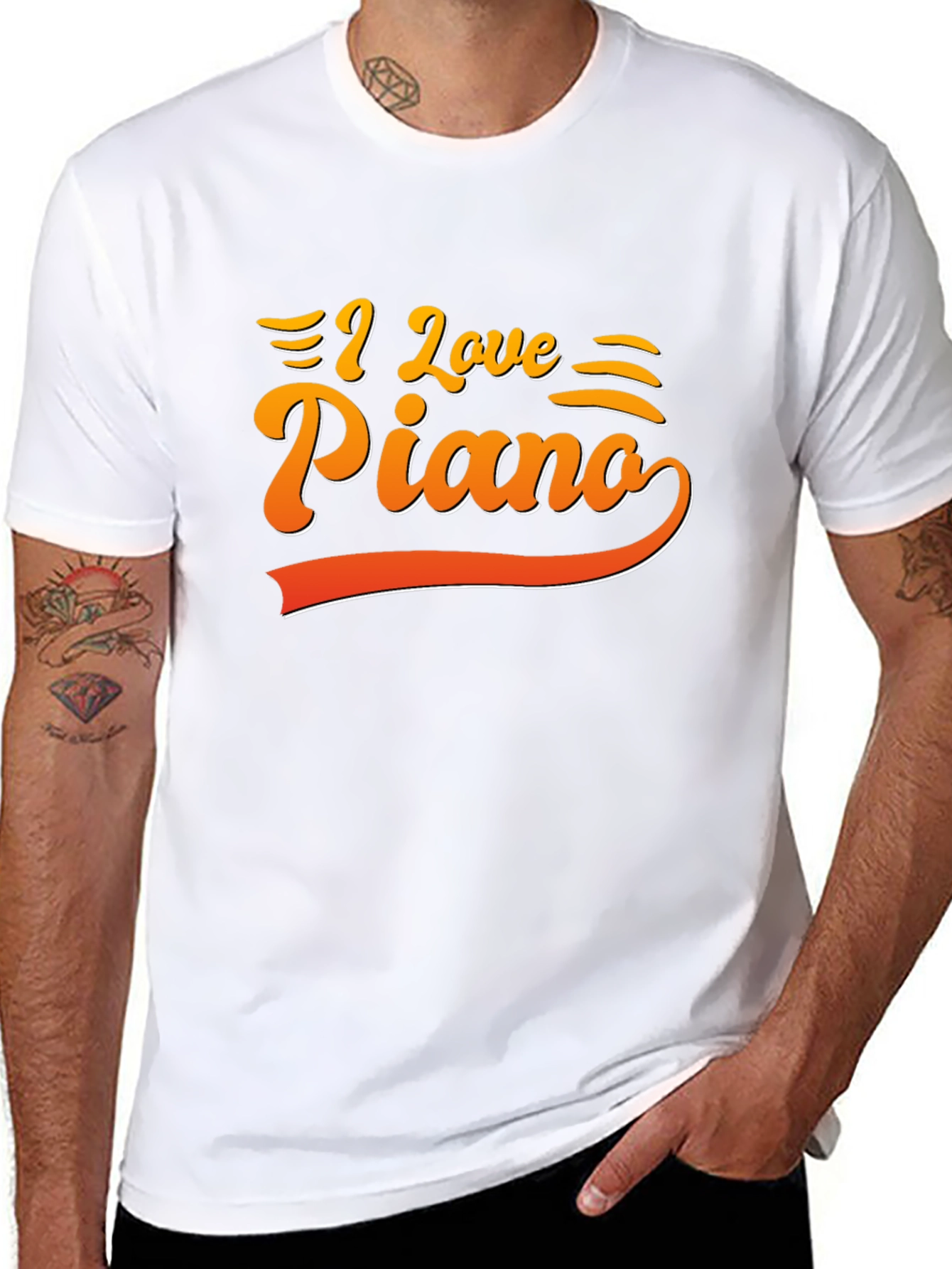 I Love Piano Graphic Tee - Music Lovers T-Shirt