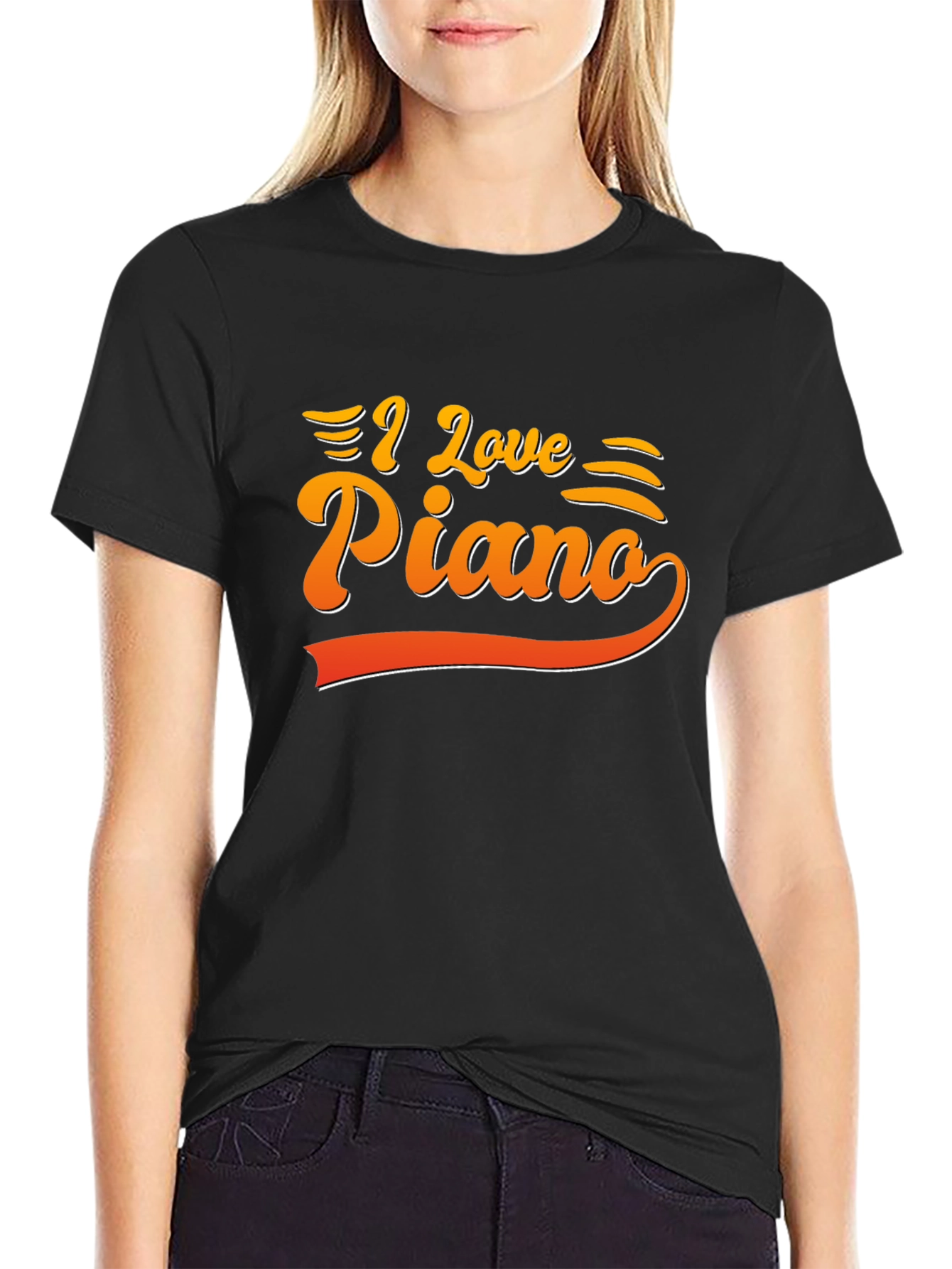 I Love Piano Graphic Tee - Music Lovers T-Shirt