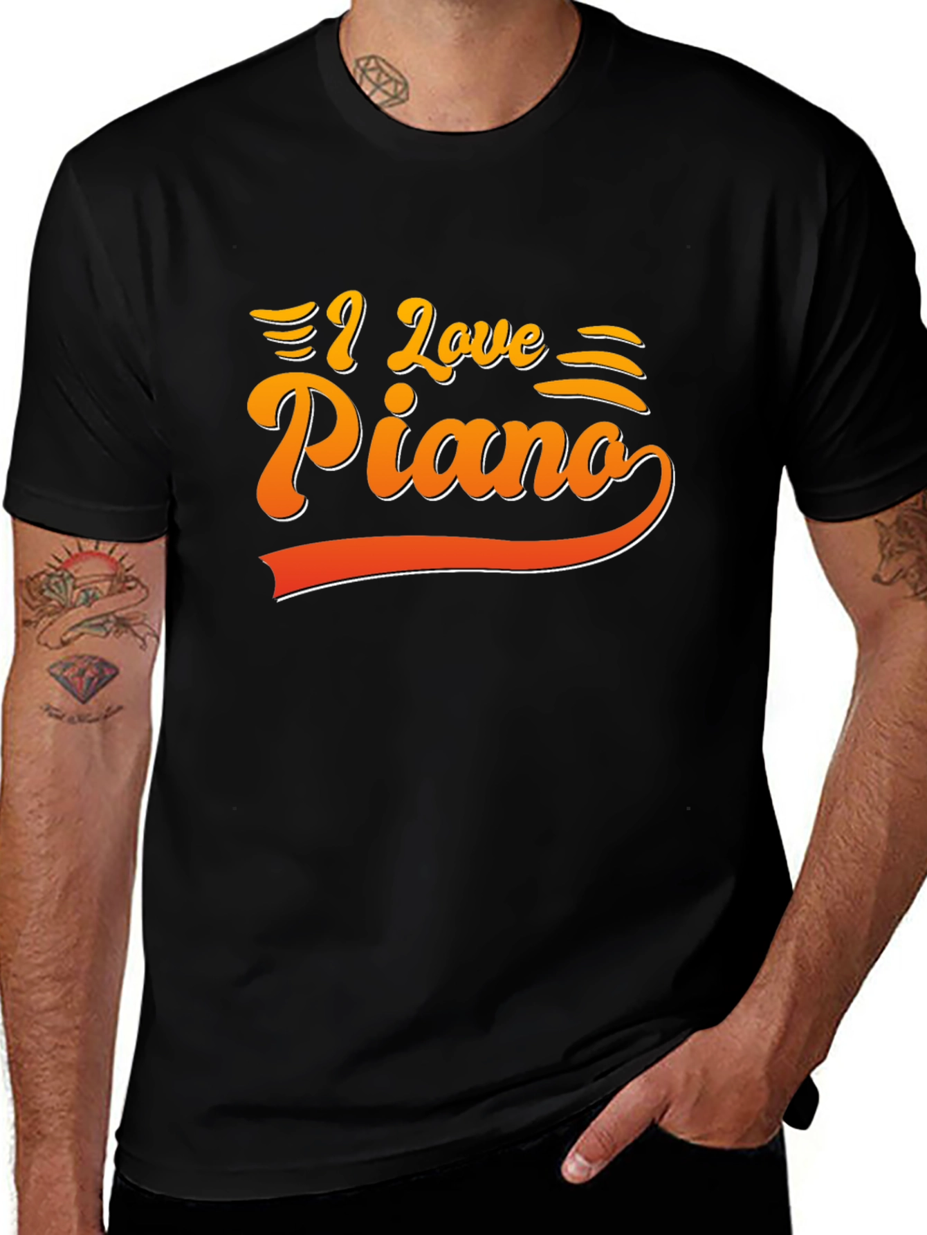 I Love Piano Graphic Tee - Music Lovers T-Shirt
