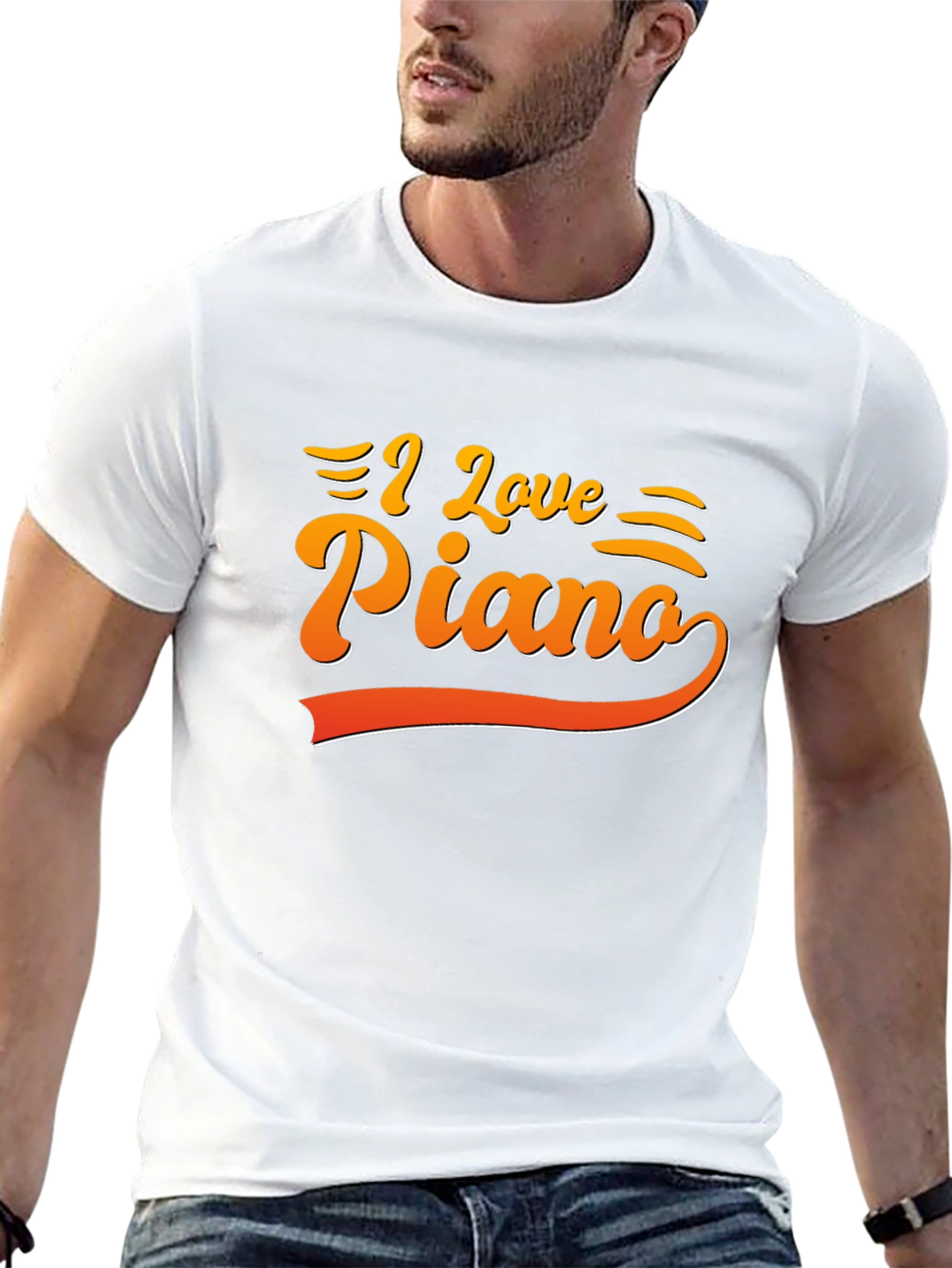 I Love Piano Graphic Tee - Music Lovers T-Shirt