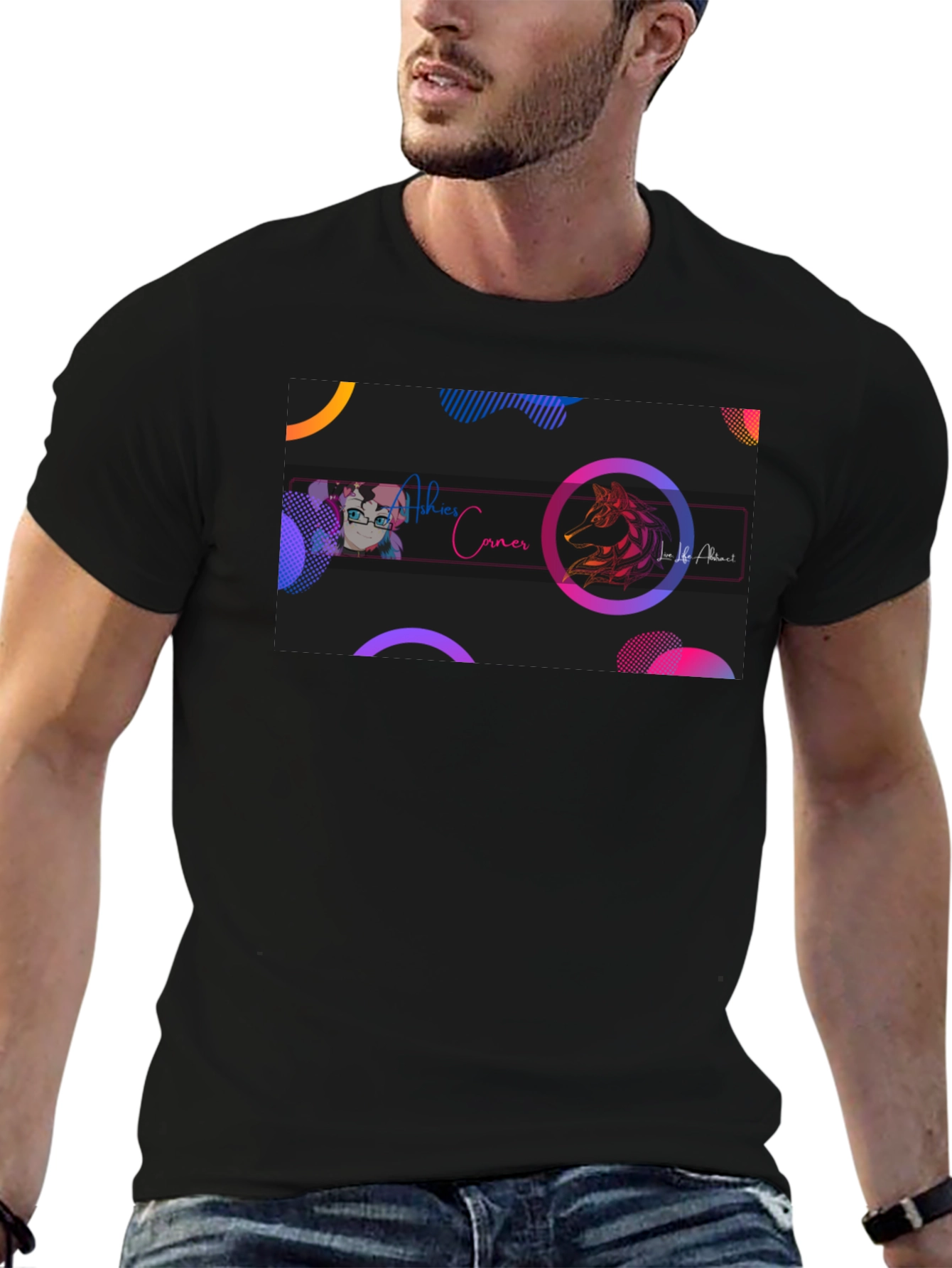 Stylish Black Graphic T-Shirt - Artistic Design