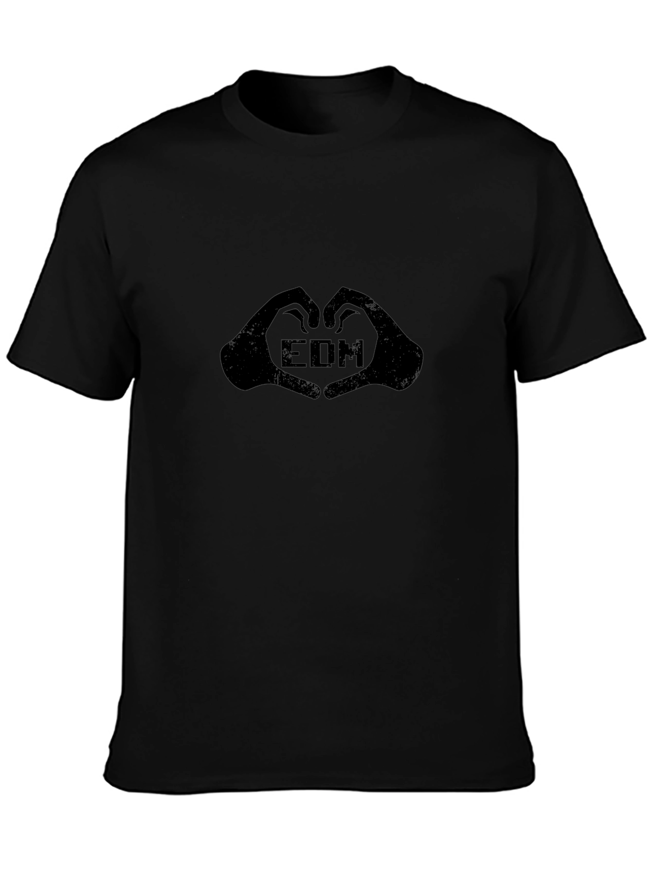 EDM Heart Hands Graphic Tee - Black