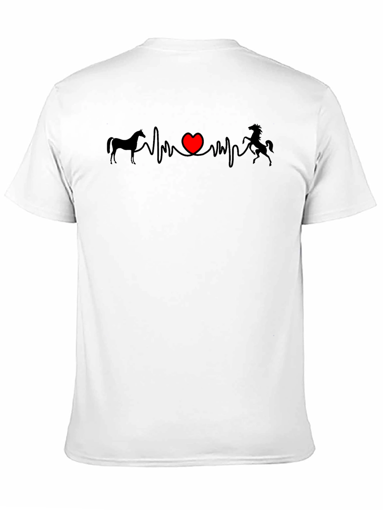 Horse Heartbeat Graphic Tee - Black