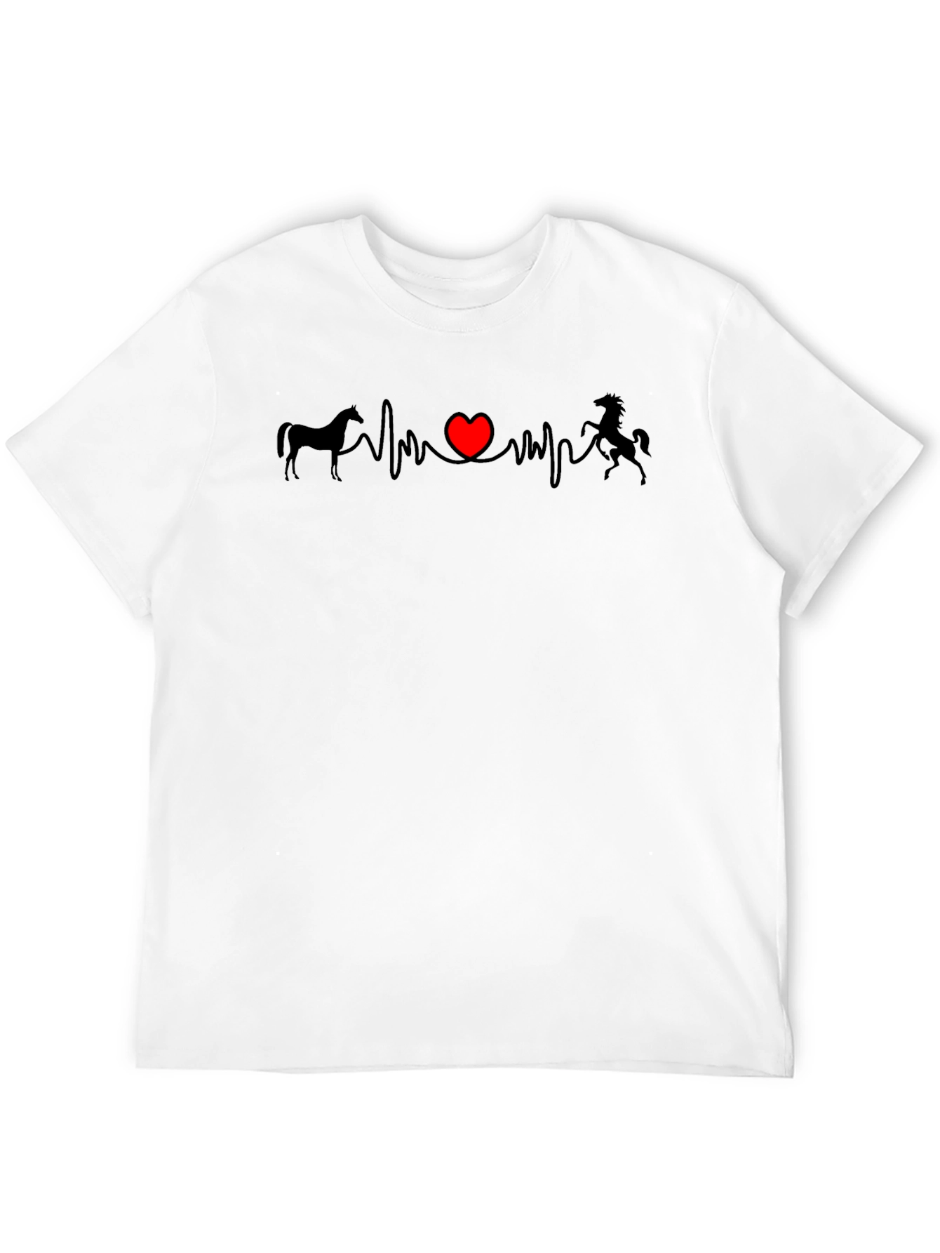 Horse Heartbeat Graphic Tee - Black