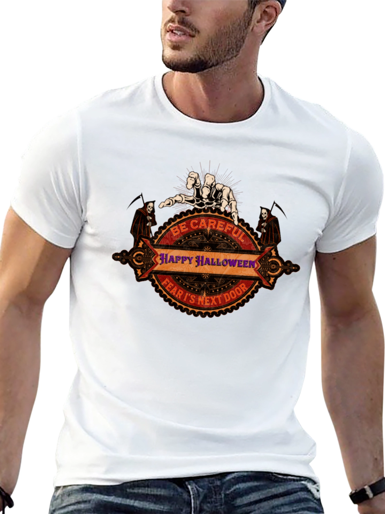 Spooky Halloween Graphic Tee - Be Careful!