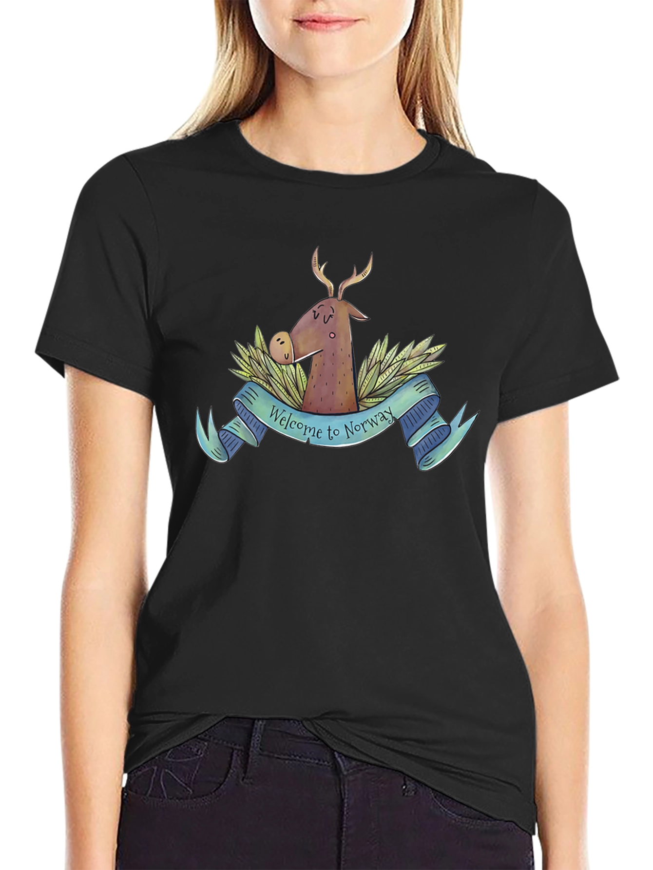 Welcome to Norway T-Shirt Deer Nature Tee