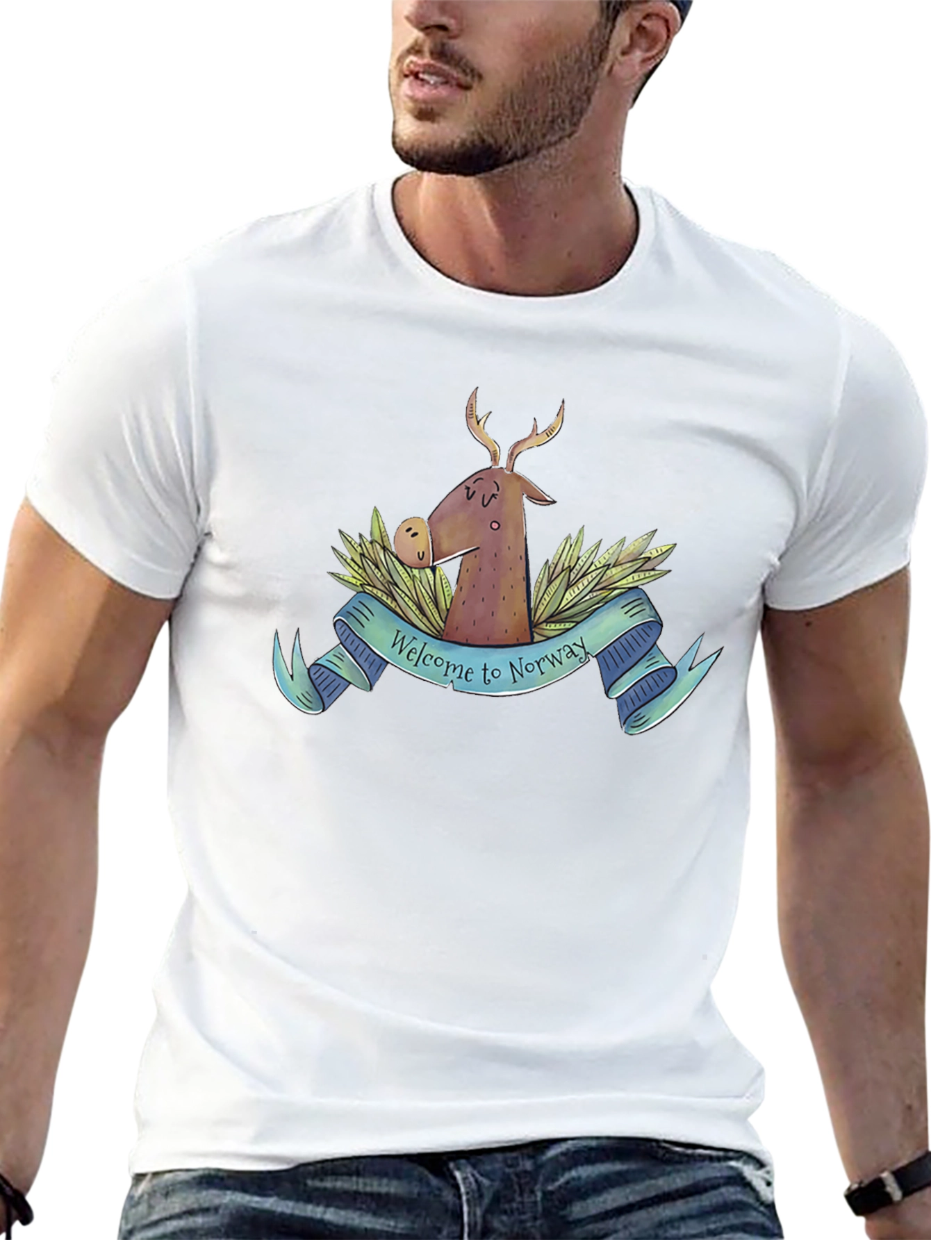 Welcome to Norway T-Shirt Deer Nature Tee