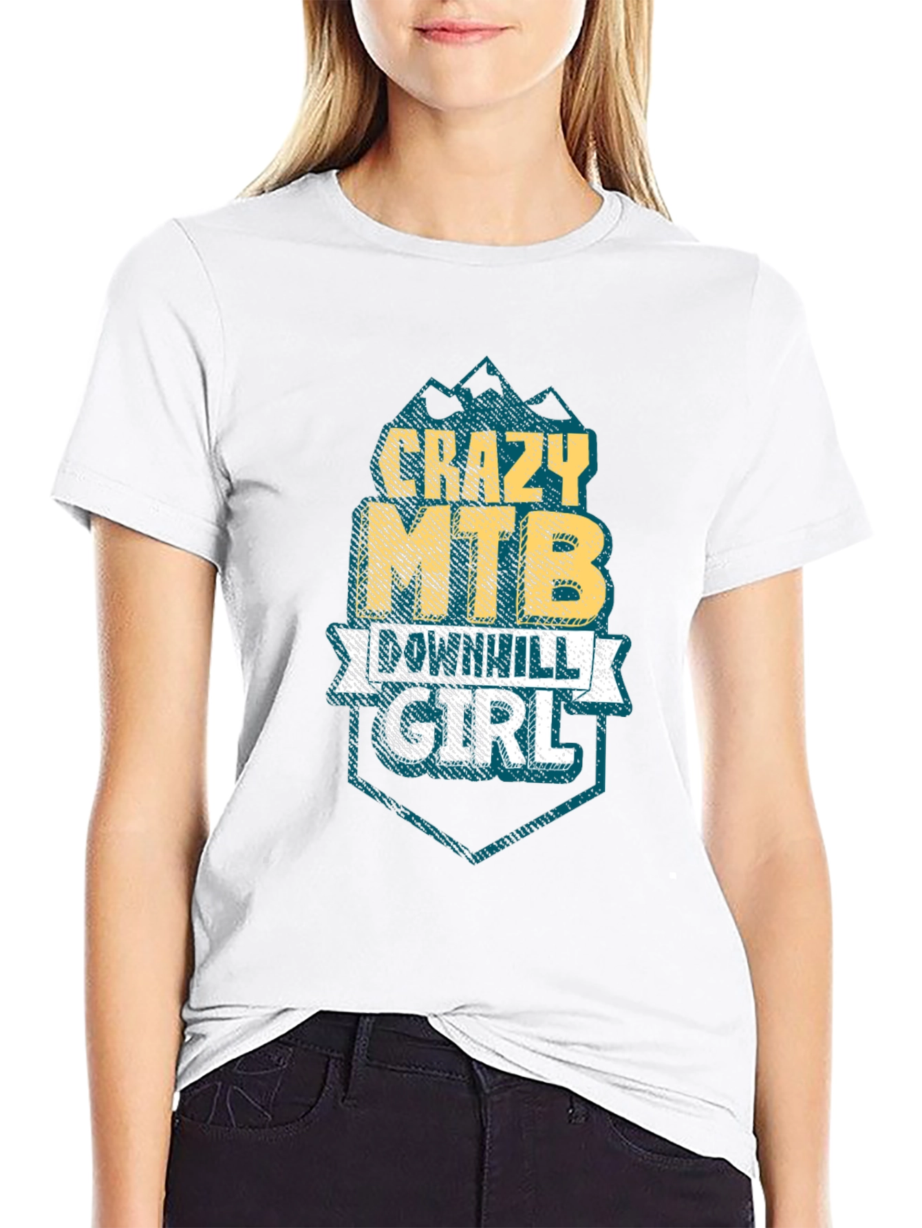 Crazy MTB Downhill Girl T-Shirt - Mountain Biking Tee