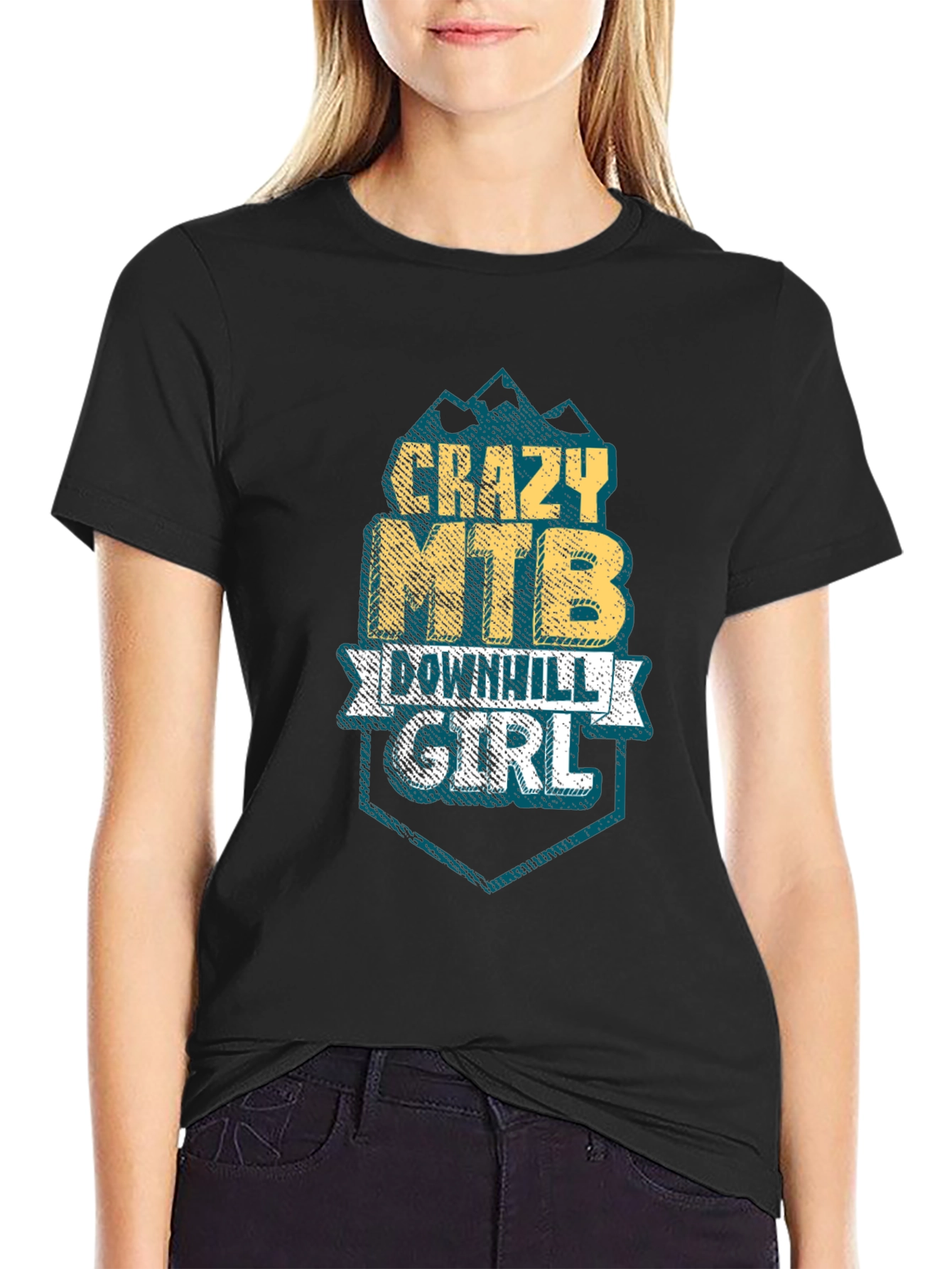 Crazy MTB Downhill Girl T-Shirt - Mountain Biking Tee