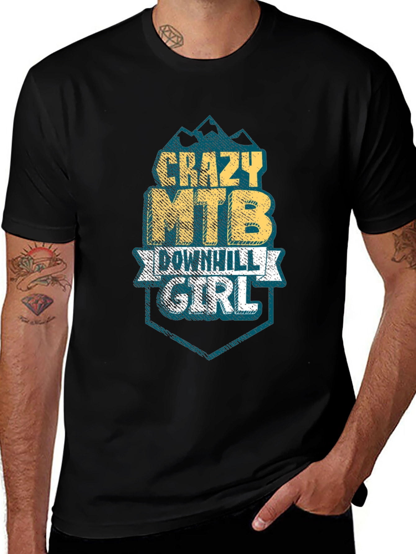Crazy MTB Downhill Girl T-Shirt - Mountain Biking Tee