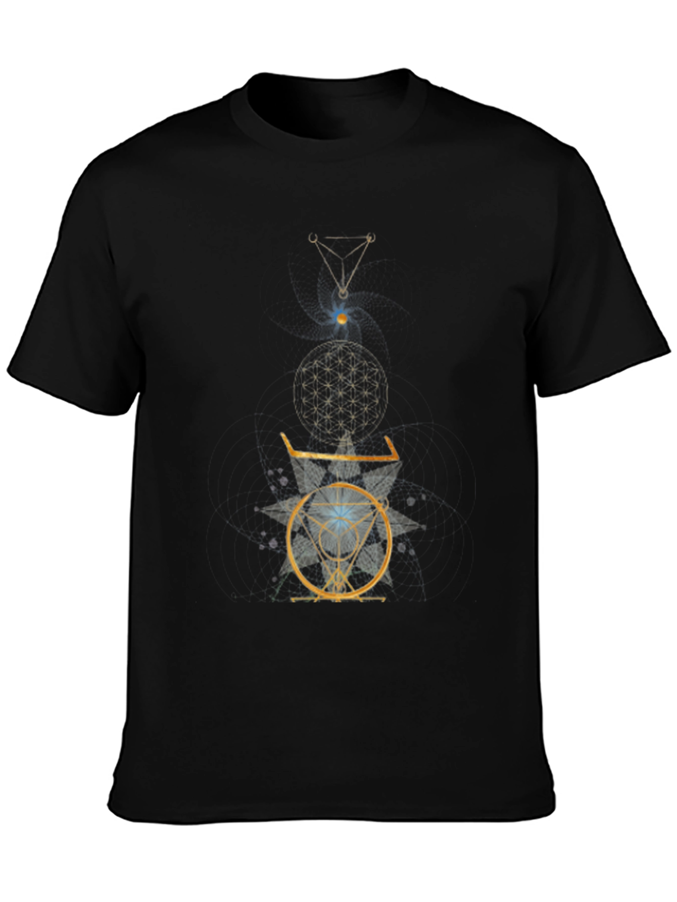 Esoteric Geometric Graphic Print Black T-Shirt