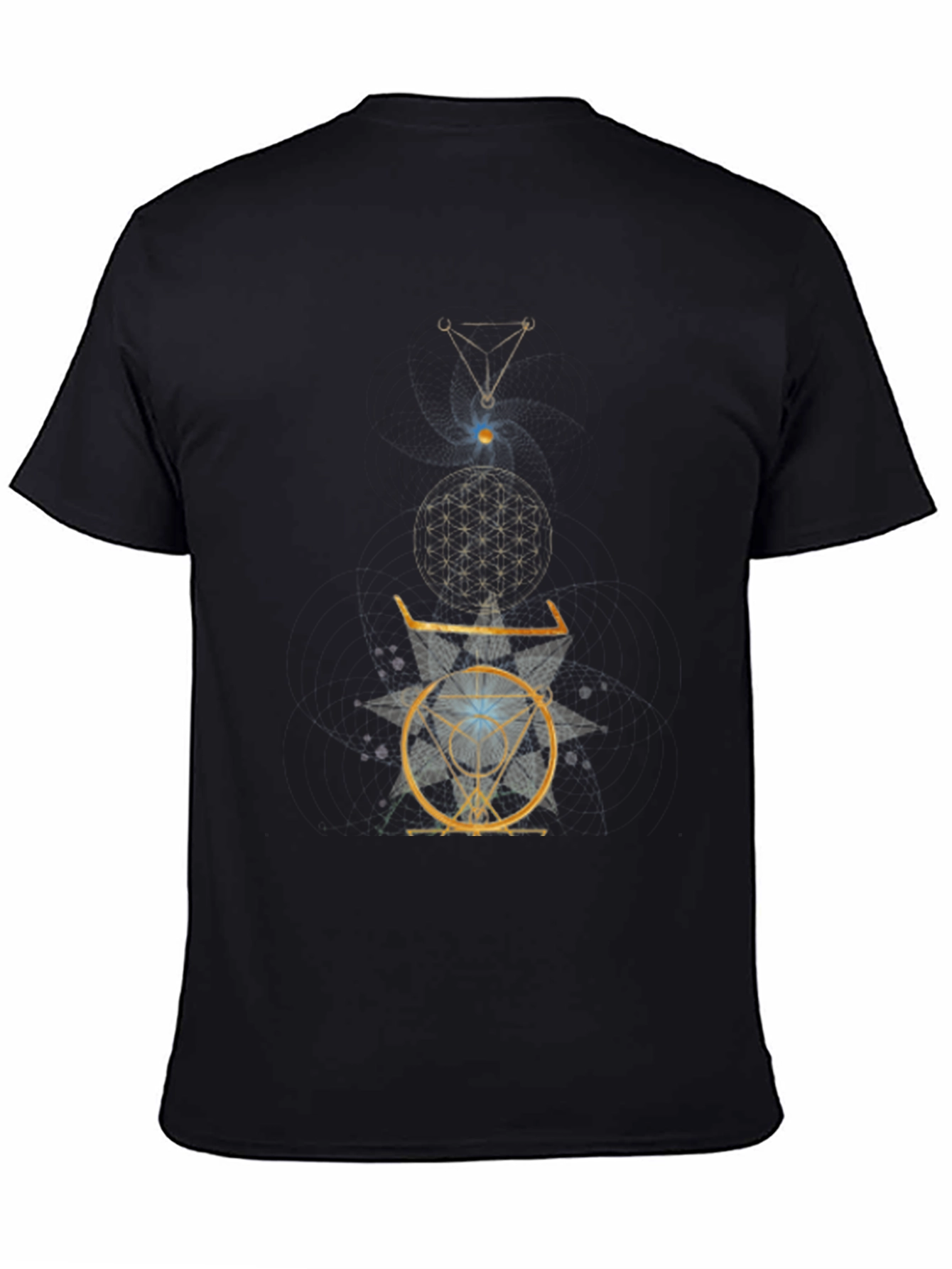 Esoteric Geometric Graphic Print Black T-Shirt