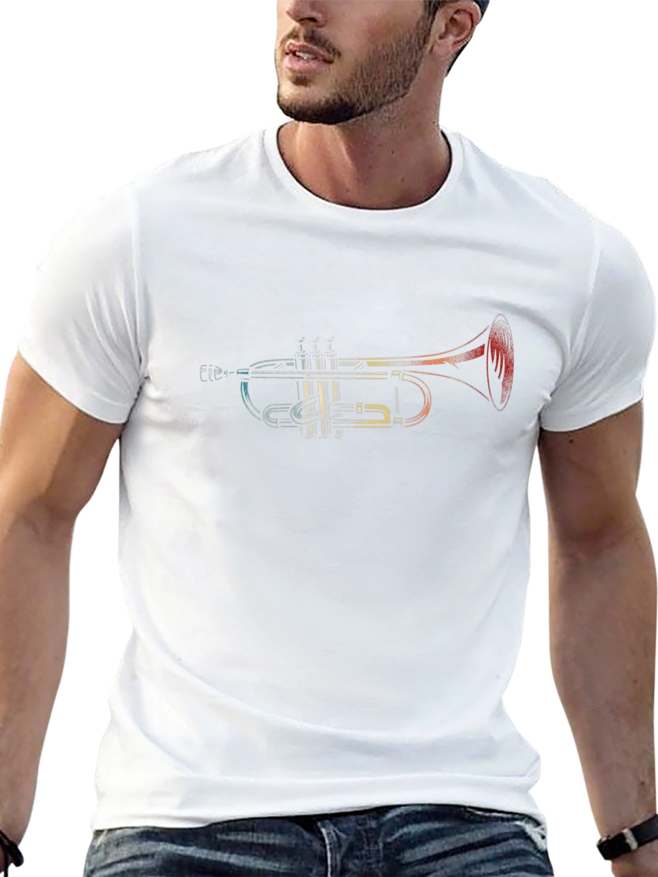 Retro Trumpet Graphic Tee - Music Lover Shirt