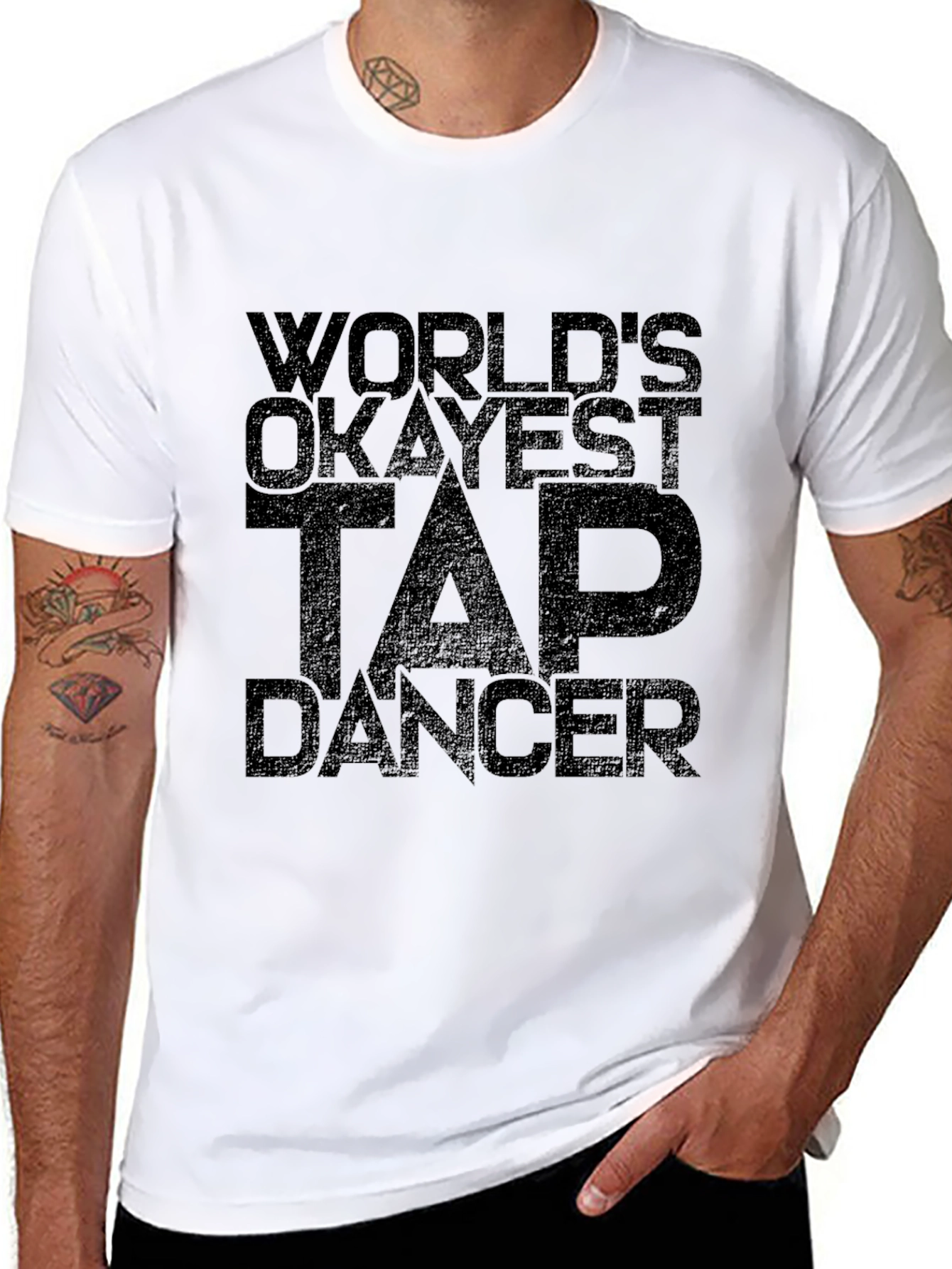 Worlds Okayest Tap Dancer Black T-Shirt